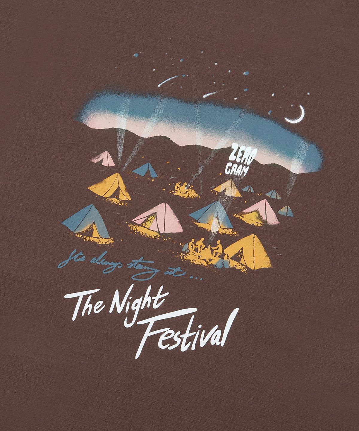 제로그램(ZEROGRAM) NIGHT FESTIVAL Espol 백그래픽 반팔 티셔츠