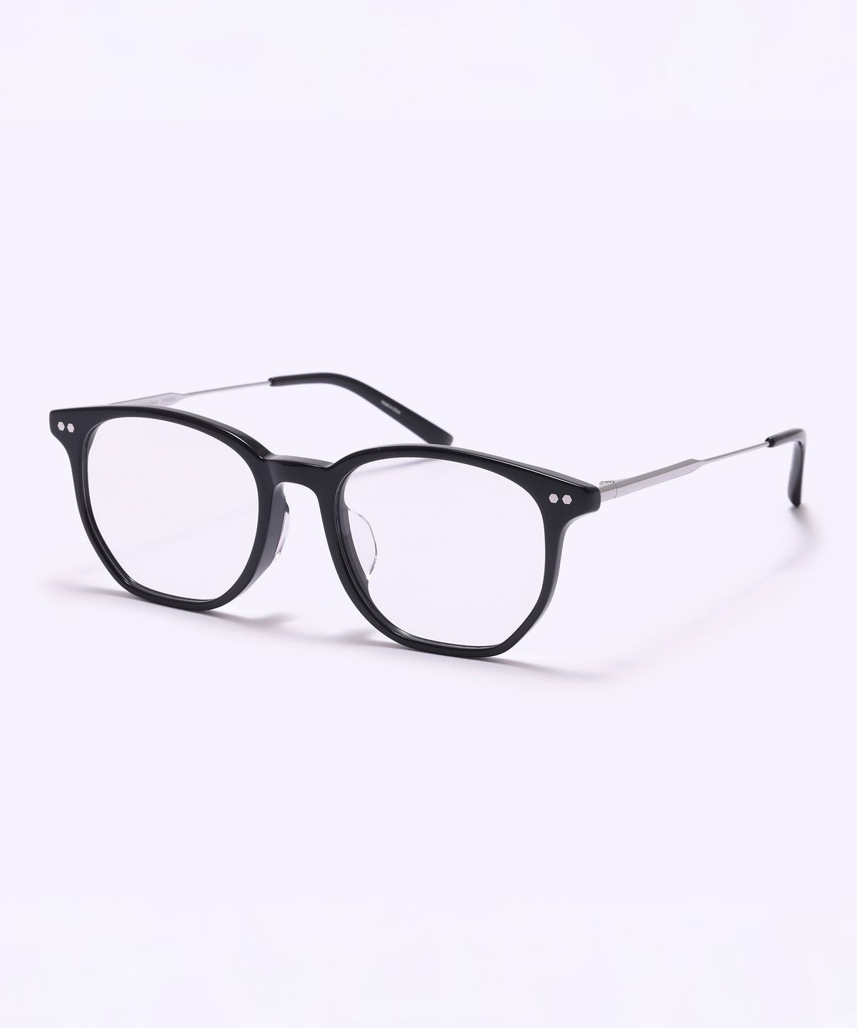 알로아이웨어(ALO EYEWEAR) [SILVERBITE] SBG9602 0911G 오버실루엣 초경량 콤비 스퀘어 블랙/실버 안경테 블루라이트 렌즈 선택