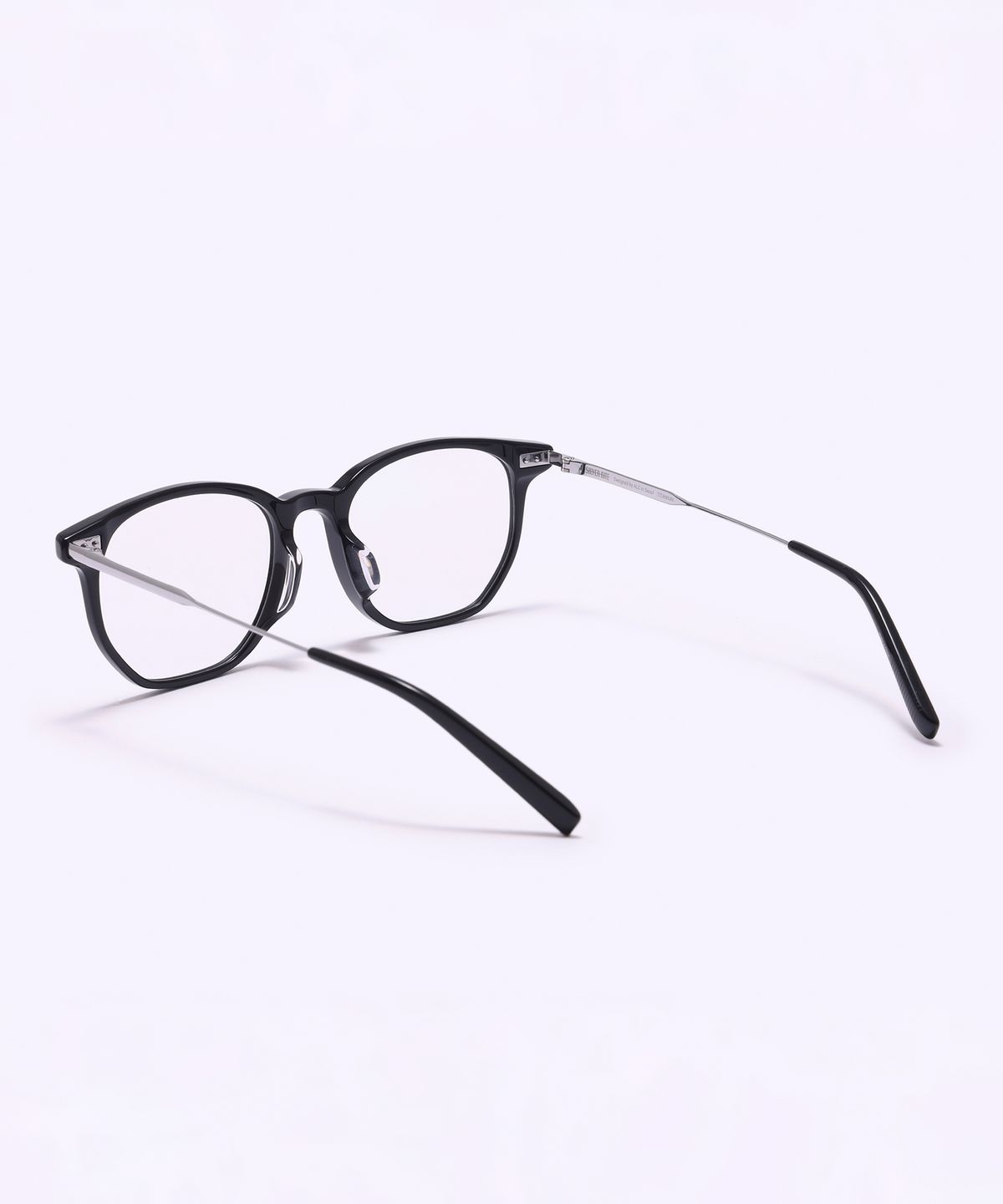 알로아이웨어(ALO EYEWEAR) [SILVERBITE] SBG9602 0911G 오버실루엣 초경량 콤비 스퀘어 블랙/실버 안경테 블루라이트 렌즈 선택
