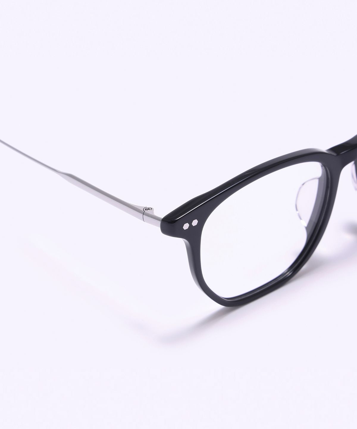 알로아이웨어(ALO EYEWEAR) [SILVERBITE] SBG9602 0911G 오버실루엣 초경량 콤비 스퀘어 블랙/실버 안경테 블루라이트 렌즈 선택