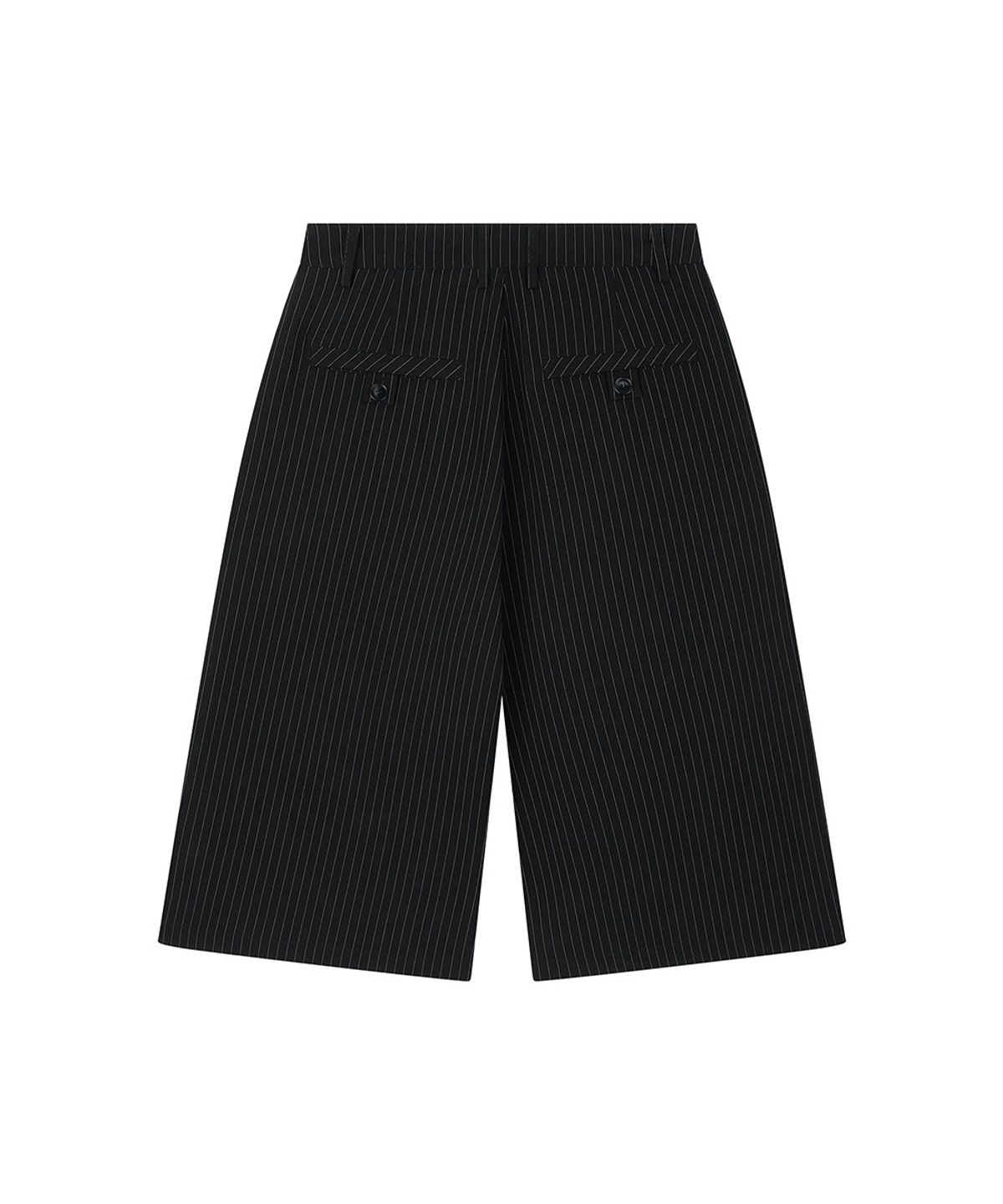 로타입(ROUGHTYPE) Back Pocket Stripe Bermuda Pants - Black