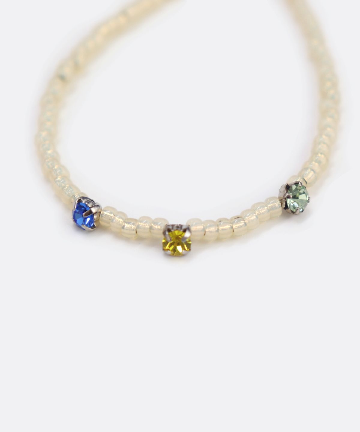 봉보(BONBEAU) Swarovski cubic color beads Bracelet 스와로브스키 크리스탈 큐빅 슬림라인 컬러 비즈 팔찌
