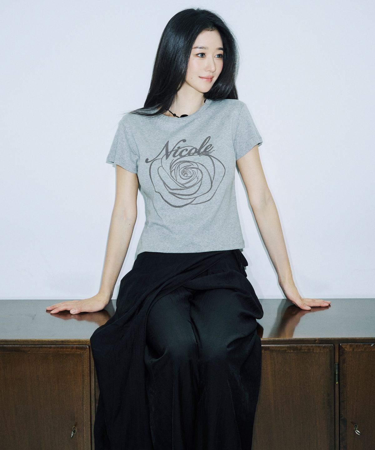 닉앤니콜(NICK&NICOLE) WRINKLE LAYERED WRAP SKIRT PANTS_BLACK