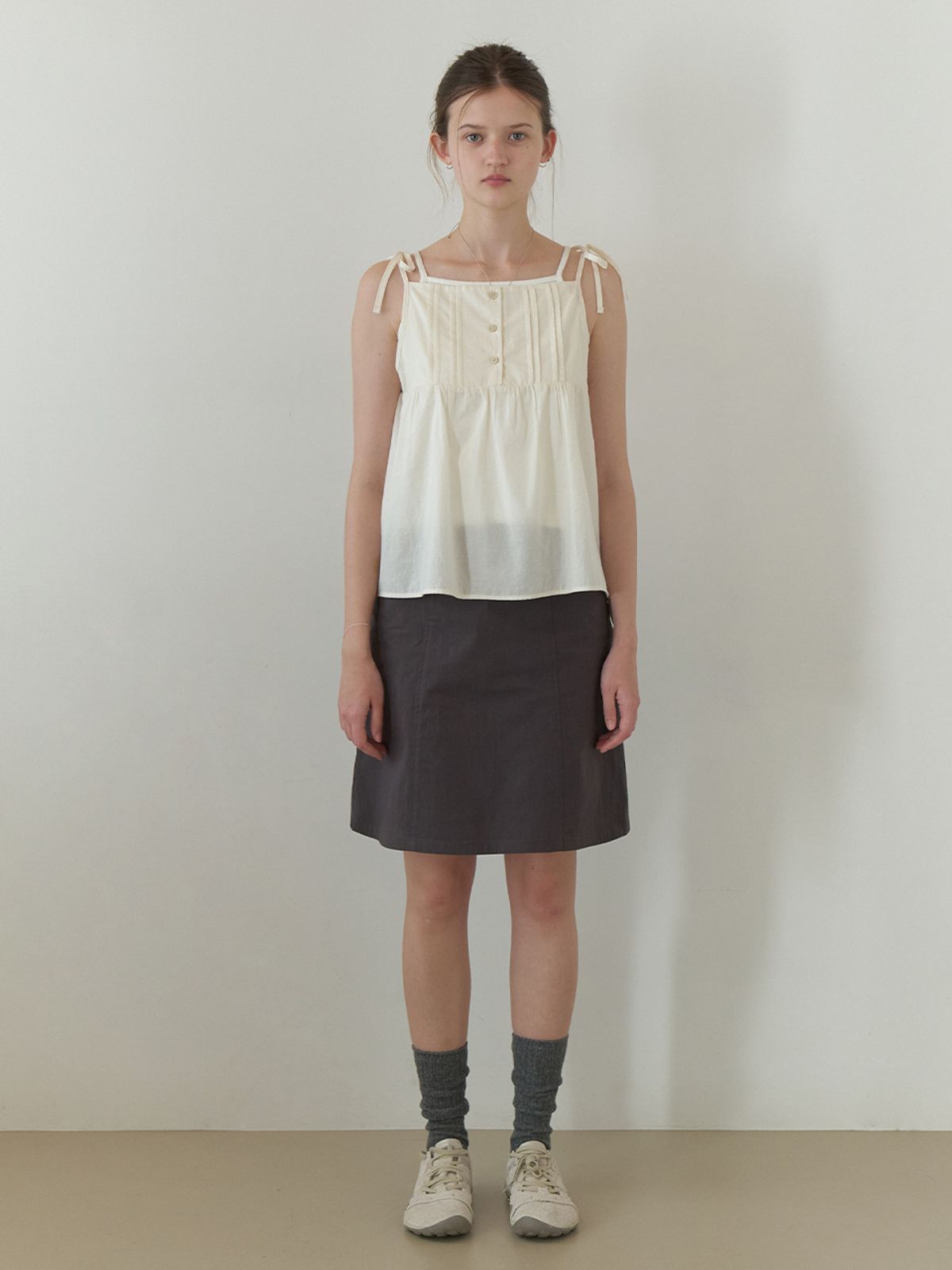더미튼(THEMITTEN) Ceder midi skirt (charcoal)