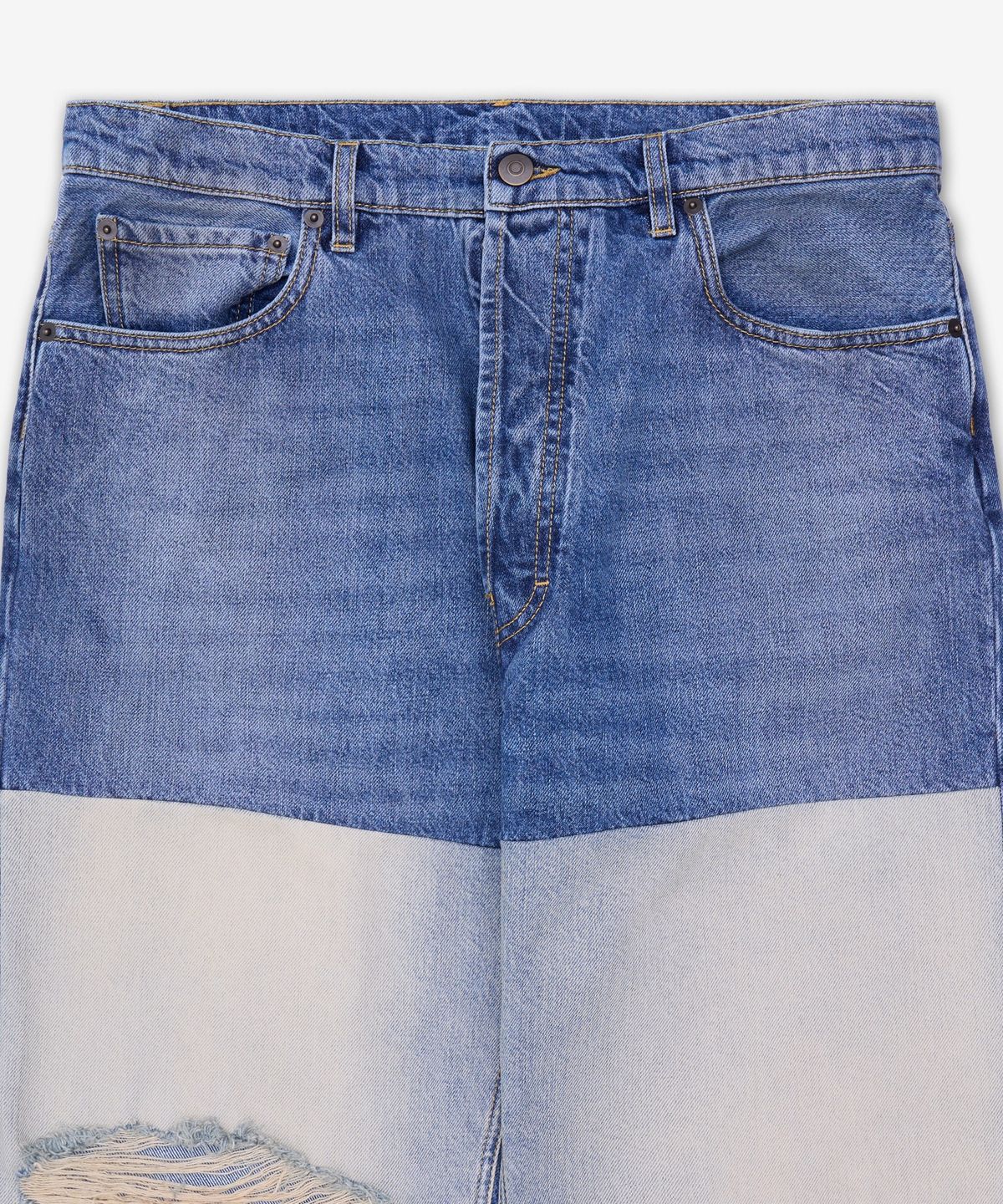 메종 마르지엘라(MAISON MARGIELA) 패치드 패널 스트레이트 데님 팬츠 - 블루 / S67LA0047M30066961