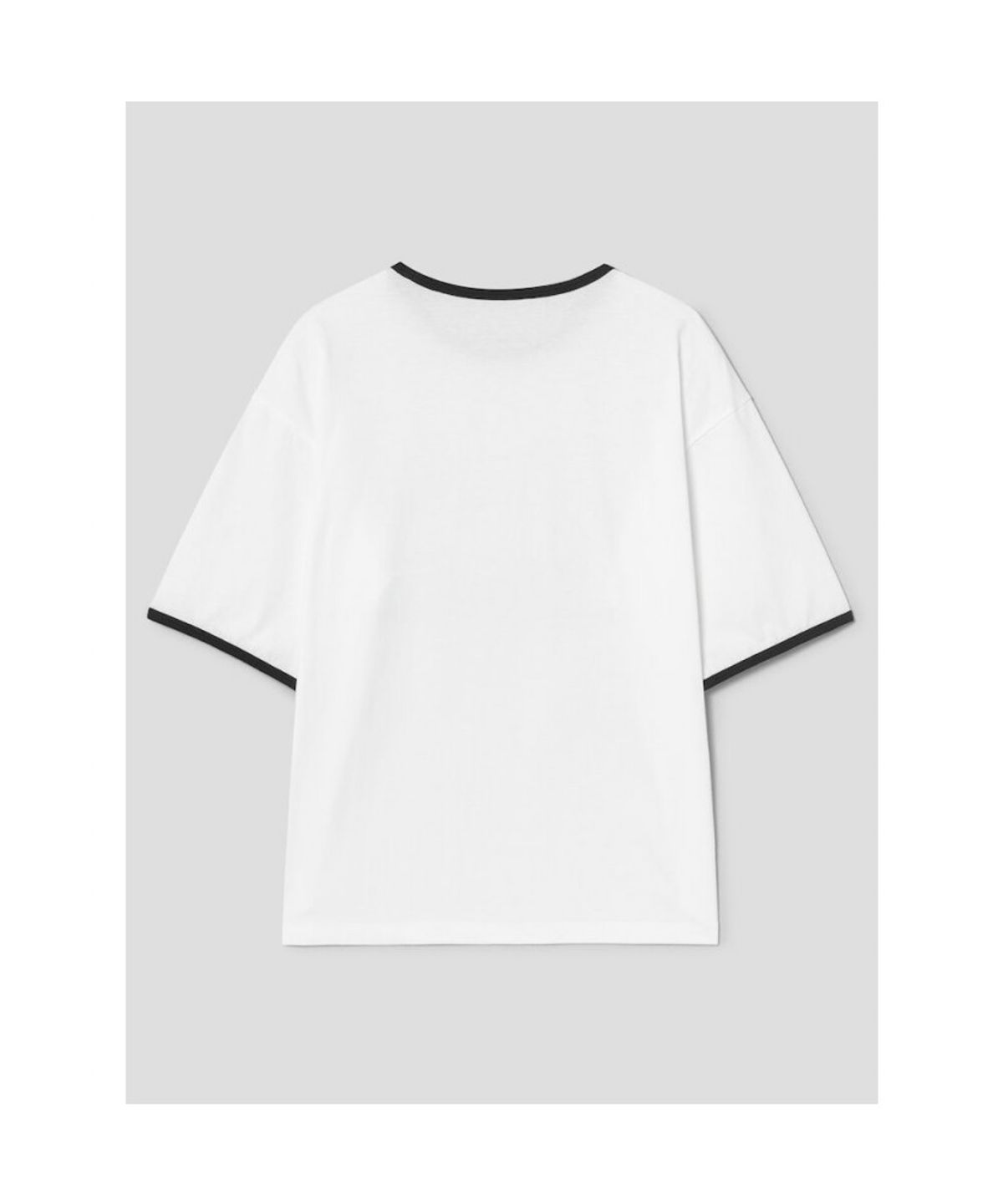 샌드 사운드(SAND SOUND) (UNISEX) 링거 프린트 반소매 티셔츠  화이트