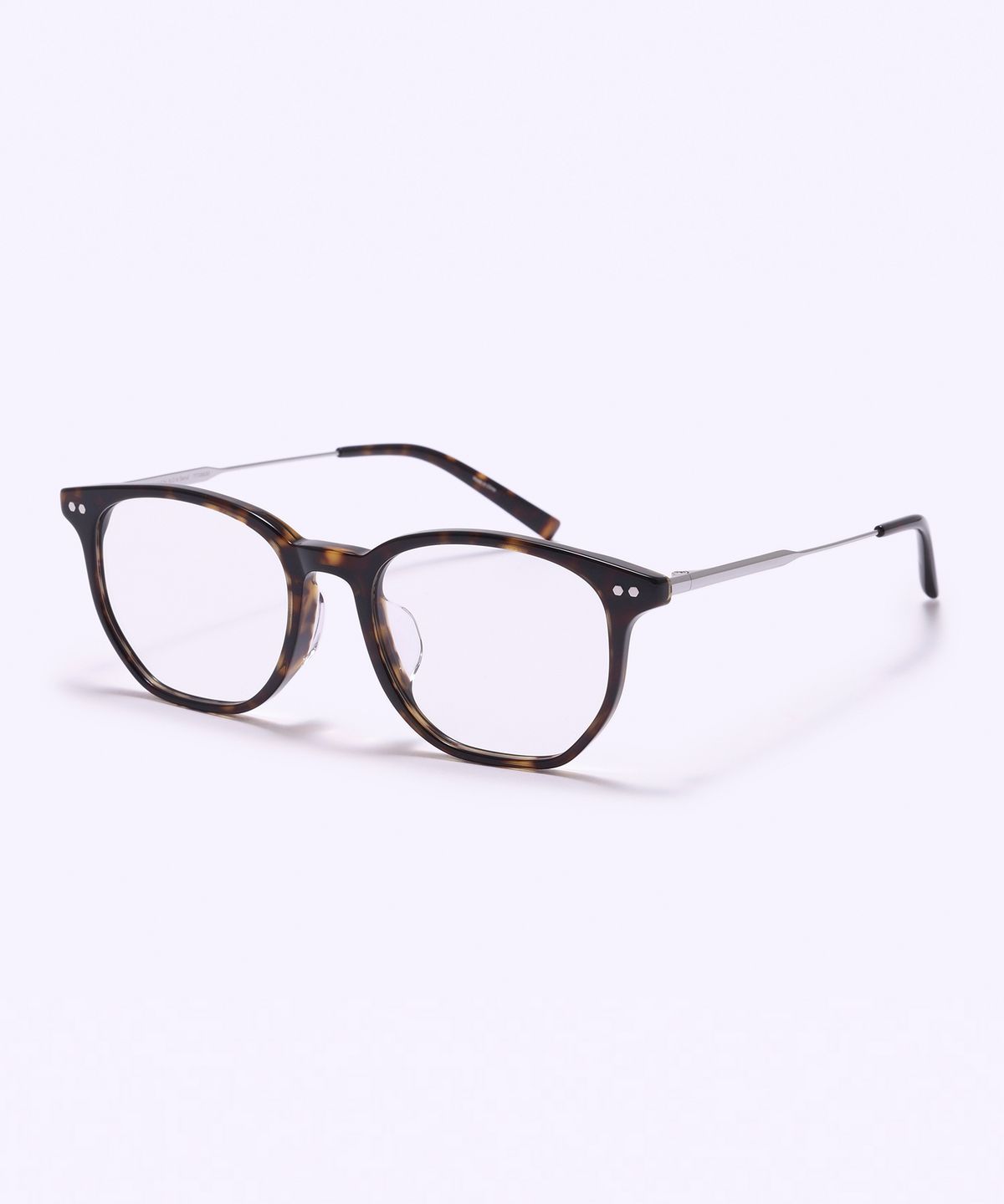 알로아이웨어(ALO EYEWEAR) [SILVERBITE] SBG9602 1811G 오버실루엣 초경량 콤비 스퀘어 톨토이즈/실버 안경테 블루라이트 렌즈 선택