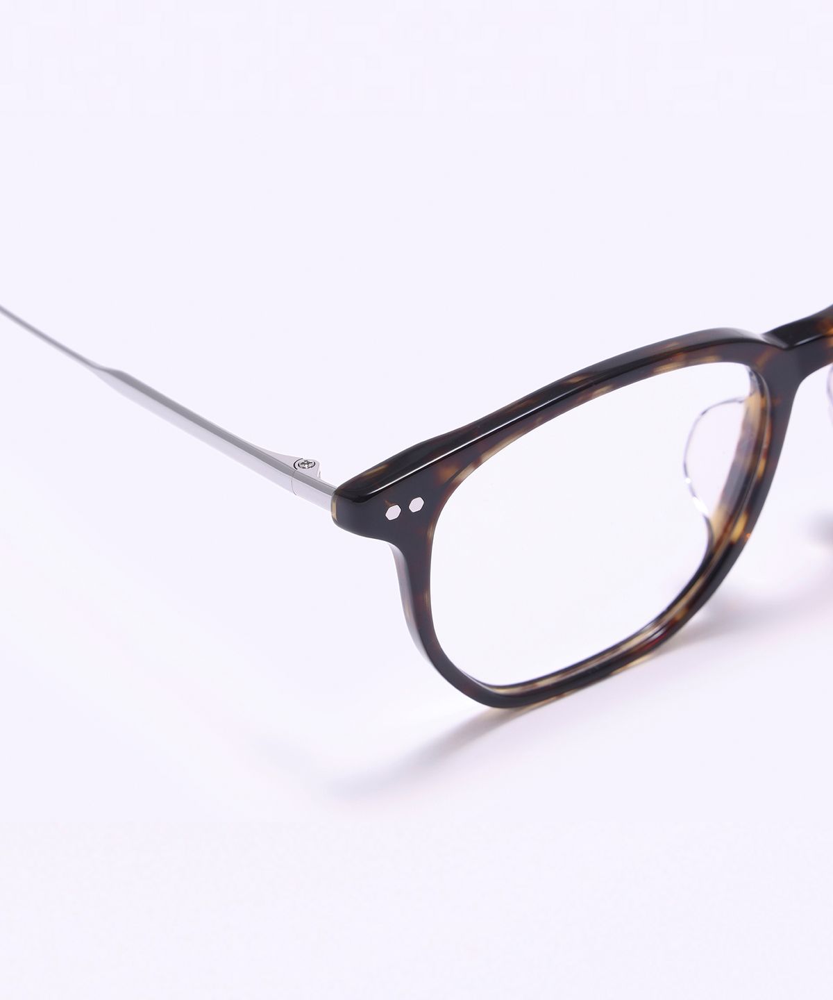 알로아이웨어(ALO EYEWEAR) [SILVERBITE] SBG9602 1811G 오버실루엣 초경량 콤비 스퀘어 톨토이즈/실버 안경테 블루라이트 렌즈 선택