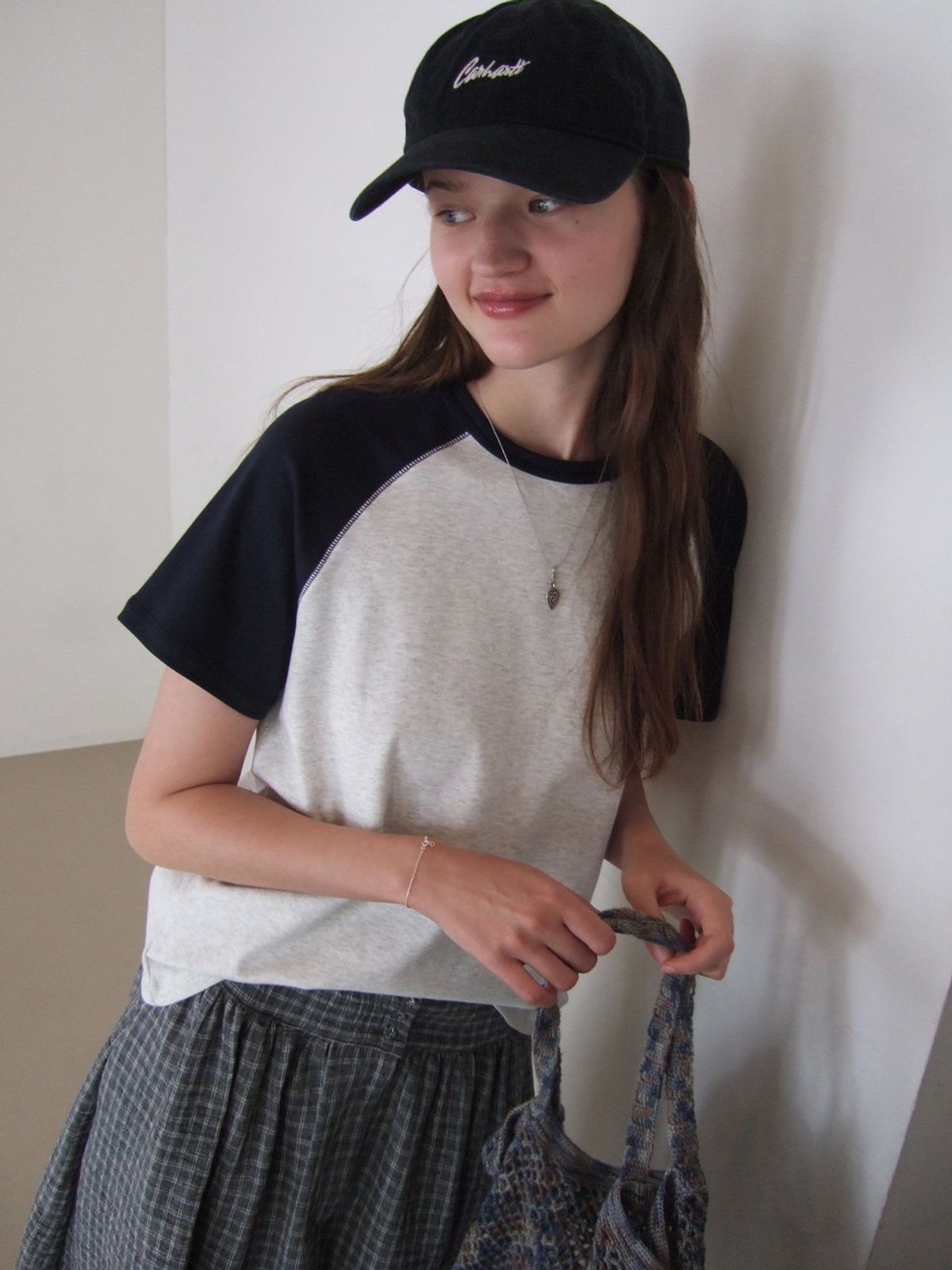더미튼(THEMITTEN) [2nd] Brume half t-shirt (melange/navy)