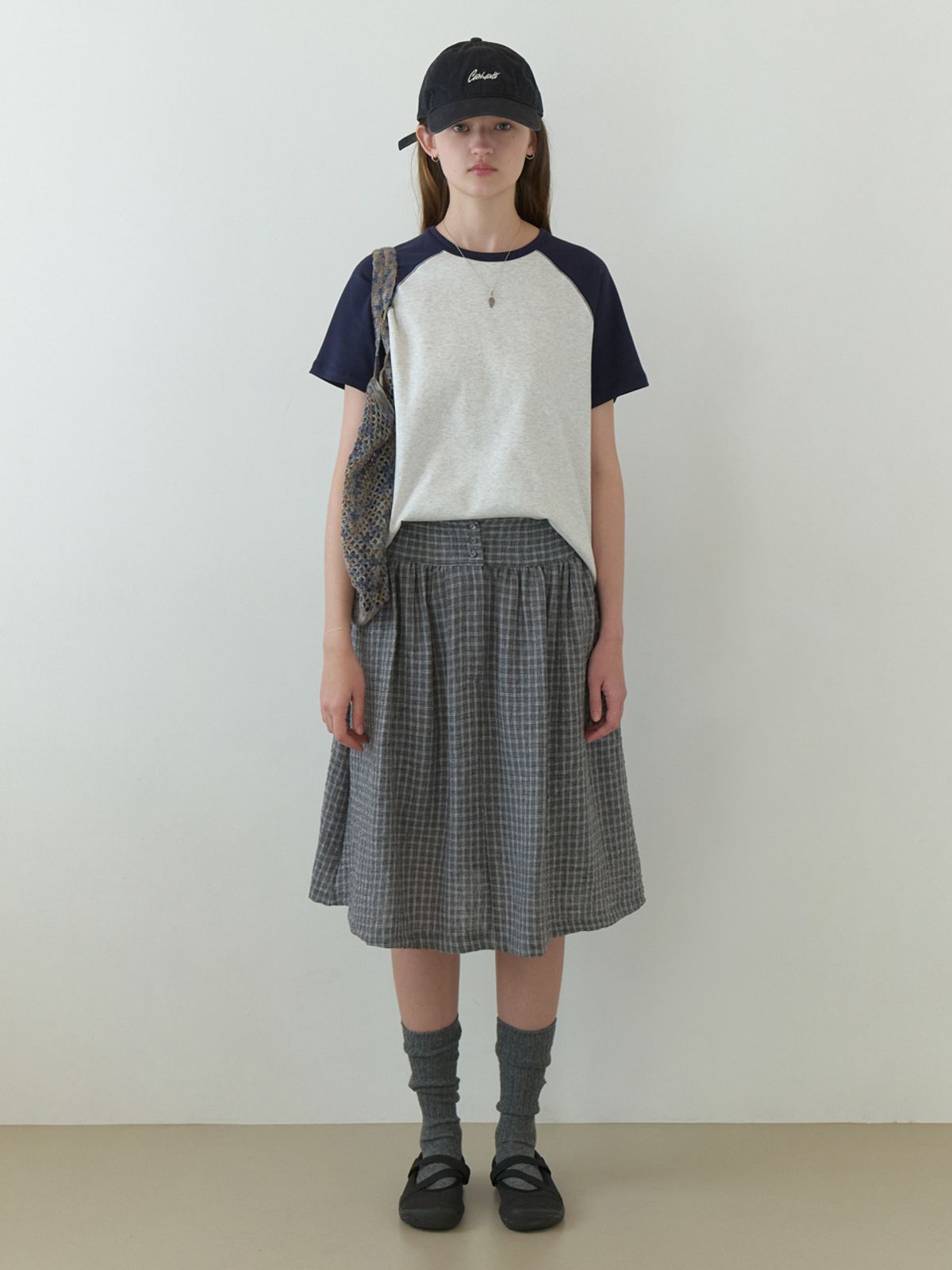 더미튼(THEMITTEN) [2nd] Brume half t-shirt (melange/navy)