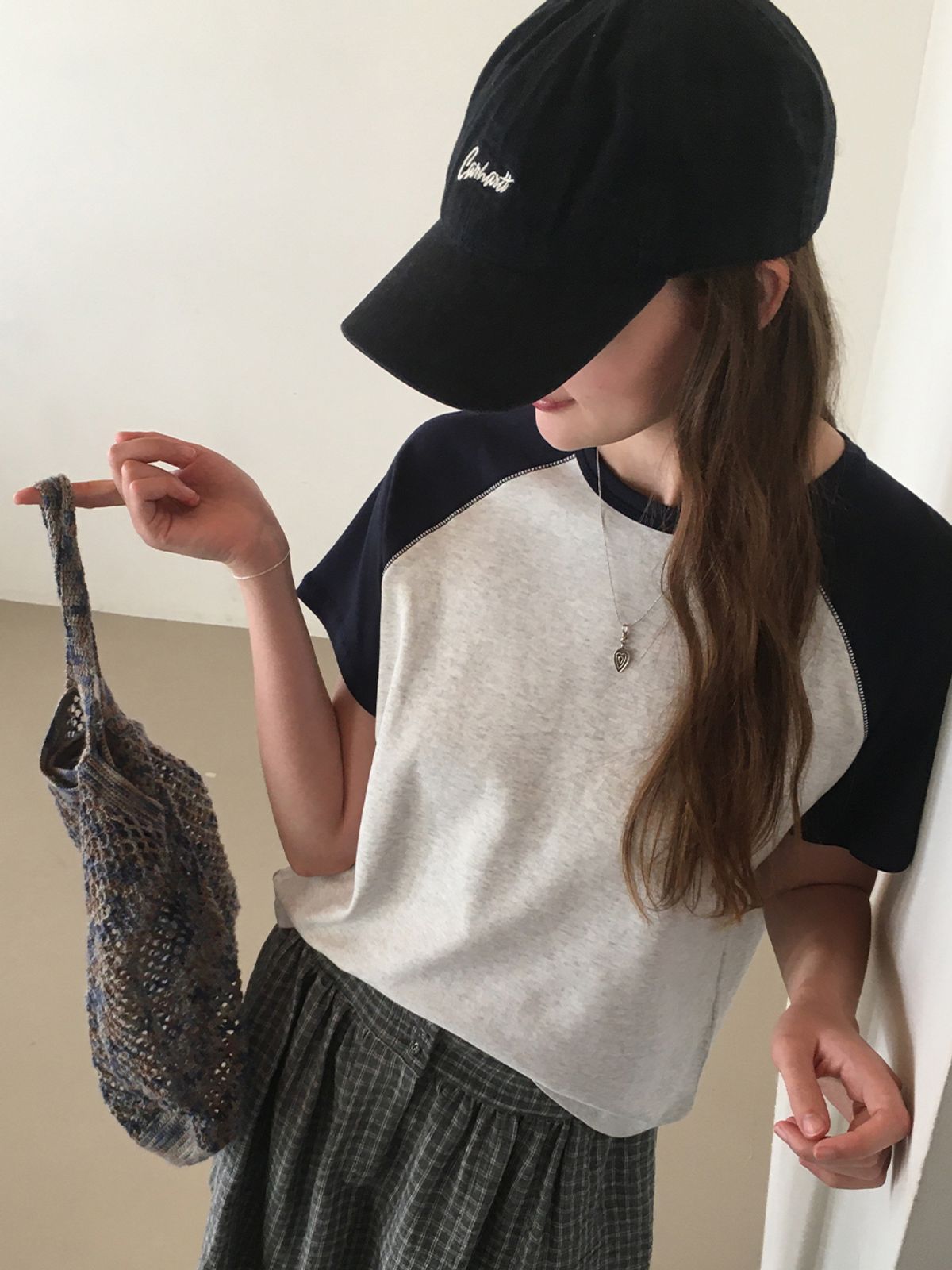 더미튼(THEMITTEN) [2nd] Brume half t-shirt (melange/navy)