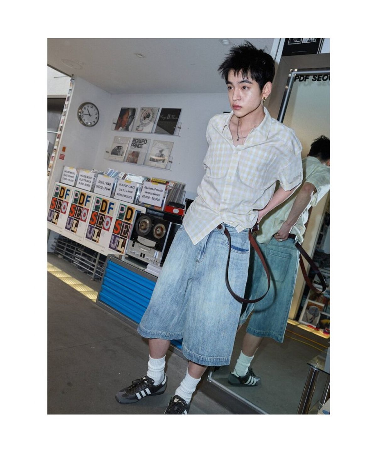 샌드 사운드(SAND SOUND) (UNISEX) 롤업 반소매 셔츠  옐로우