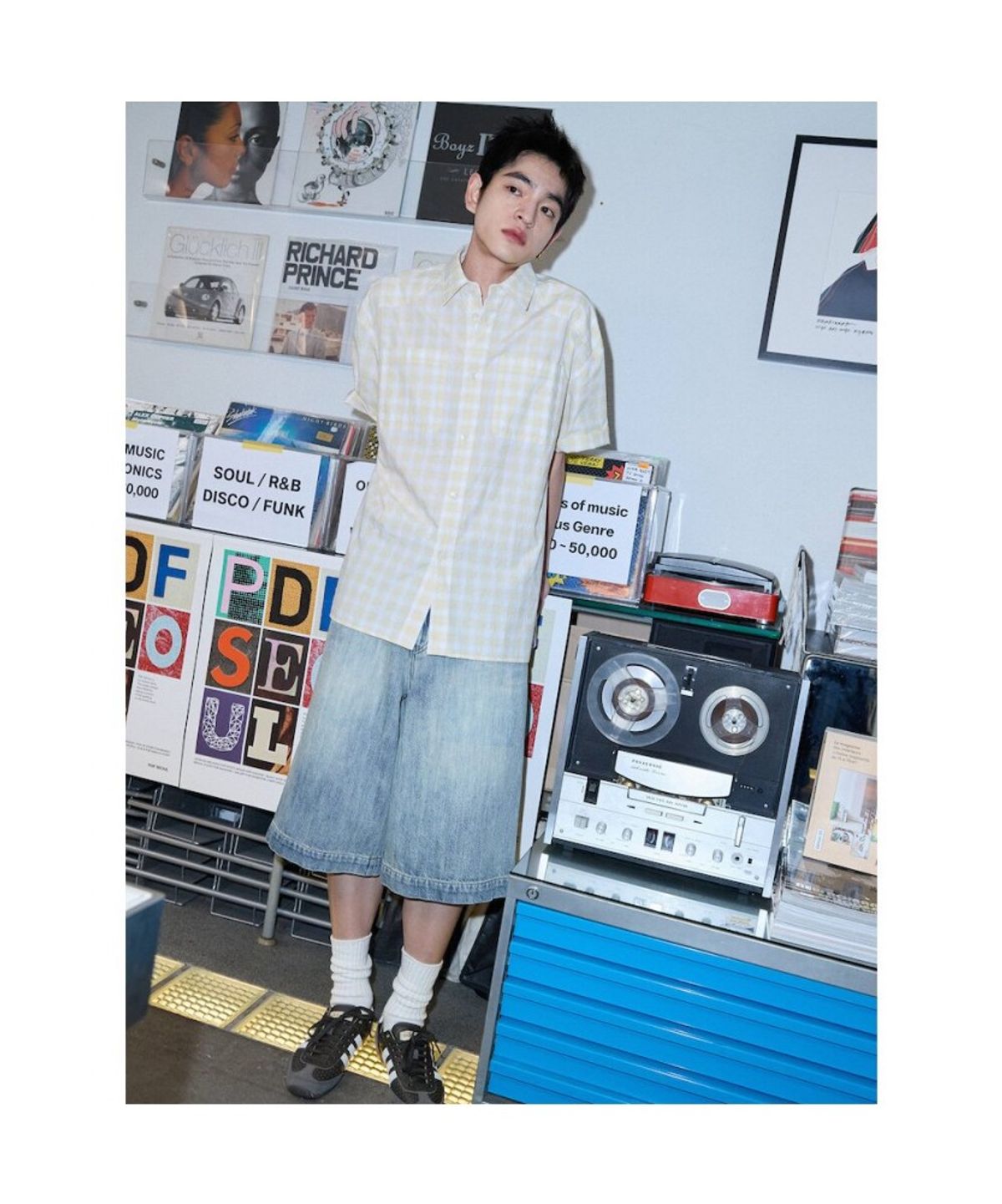 샌드 사운드(SAND SOUND) (UNISEX) 롤업 반소매 셔츠  옐로우