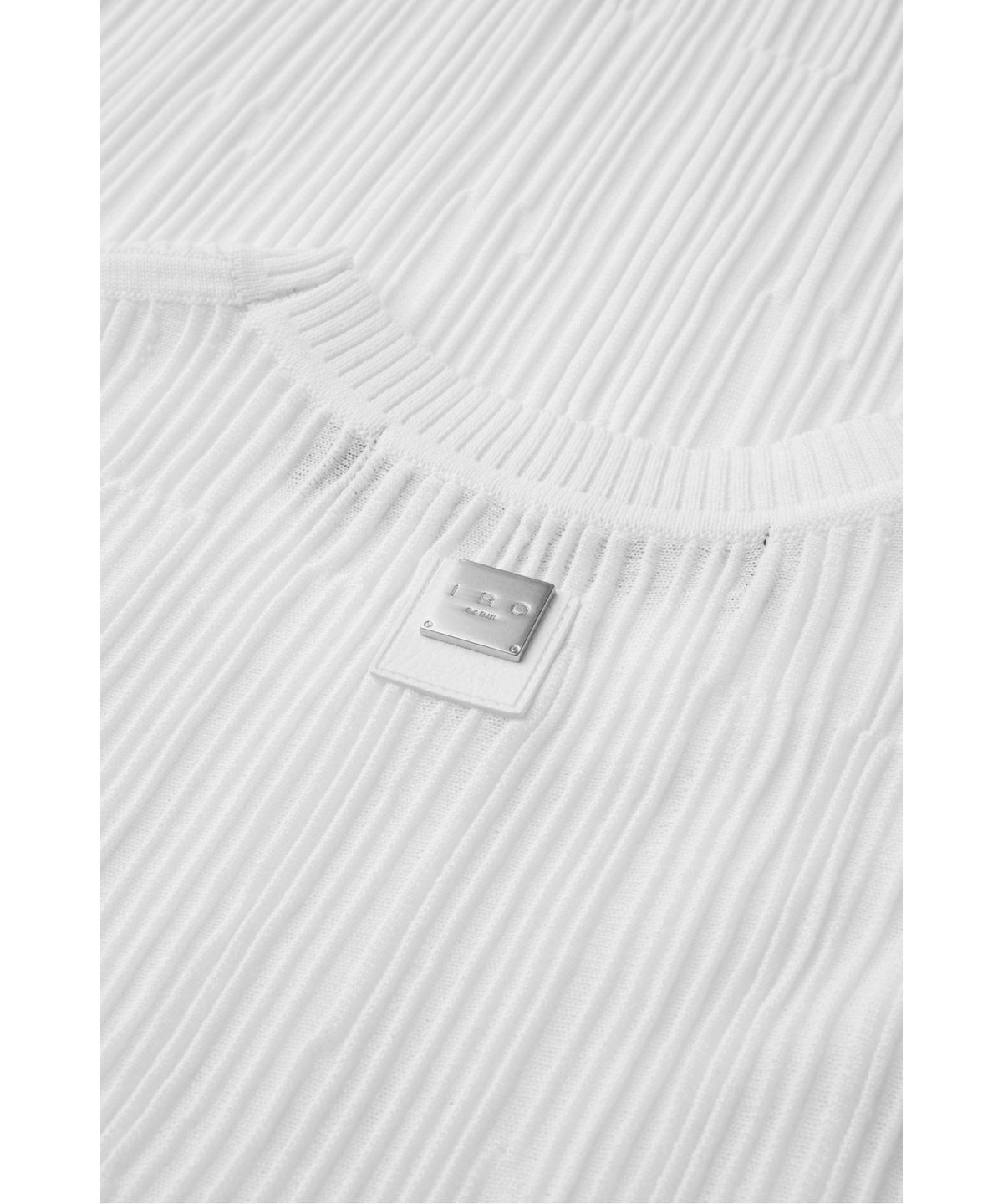 이로(IRO) PLEATS 플리츠 반팔 라운드 스웨터 IQWAM26705WHX