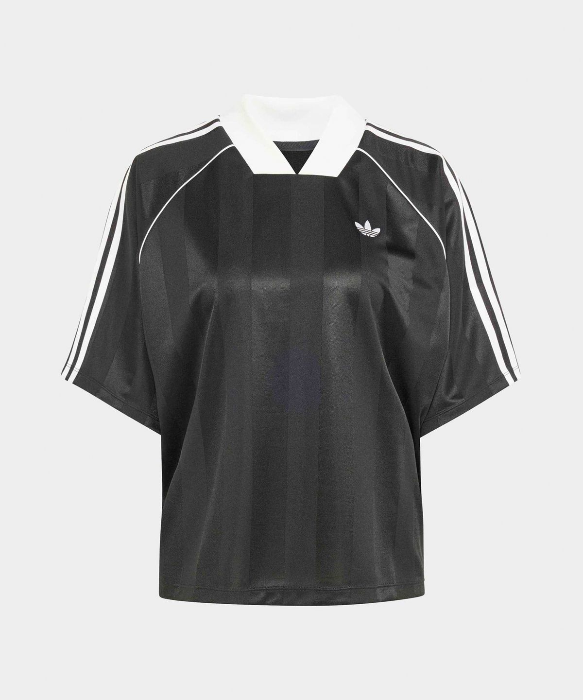 아디다스(ADIDAS) 3-스트라이프 자카드 티셔츠 - 블랙:화이트 / KD2904
