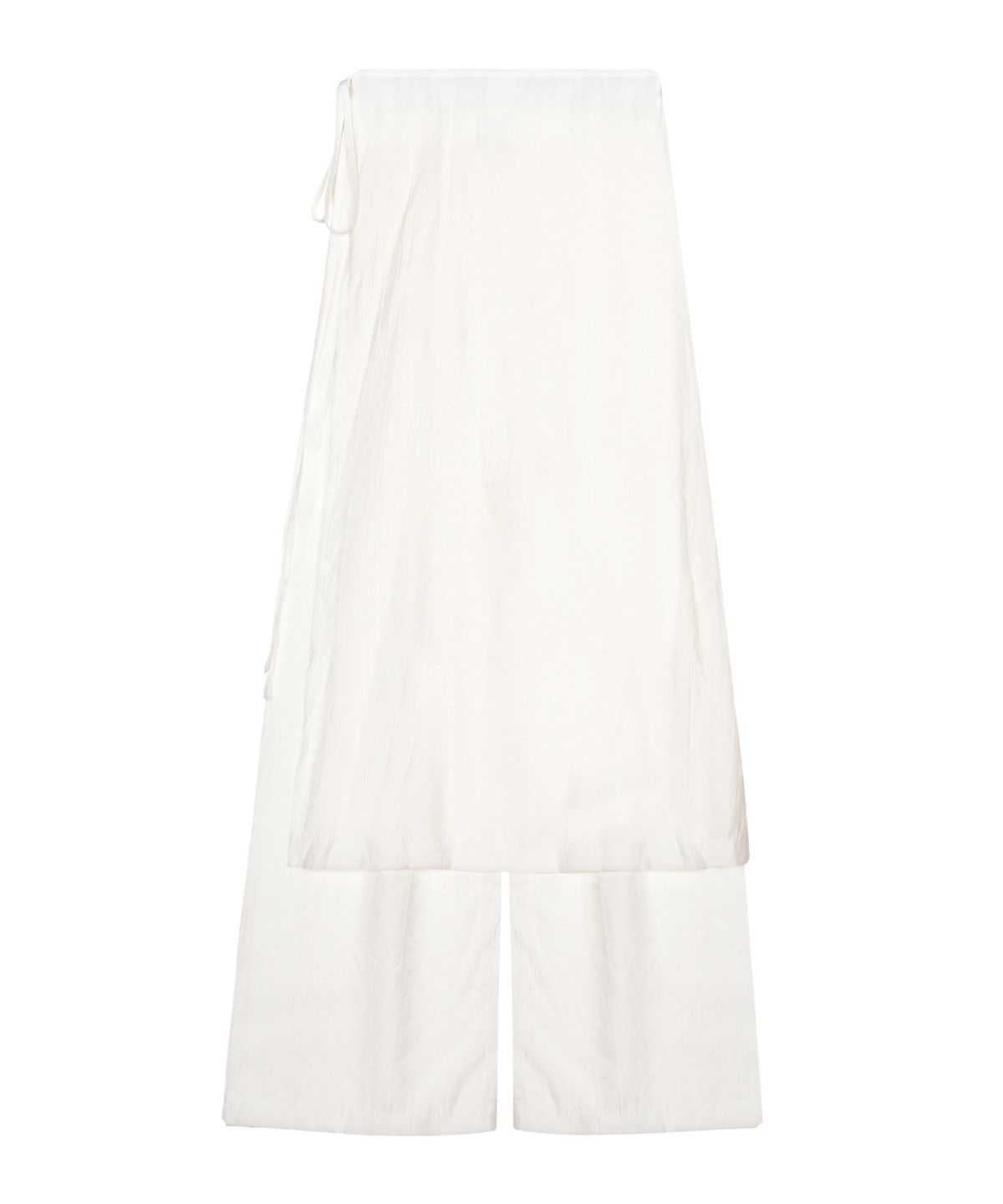 닉앤니콜(NICK&NICOLE) WRINKLE LAYERED WRAP SKIRT PANTS_IVORY