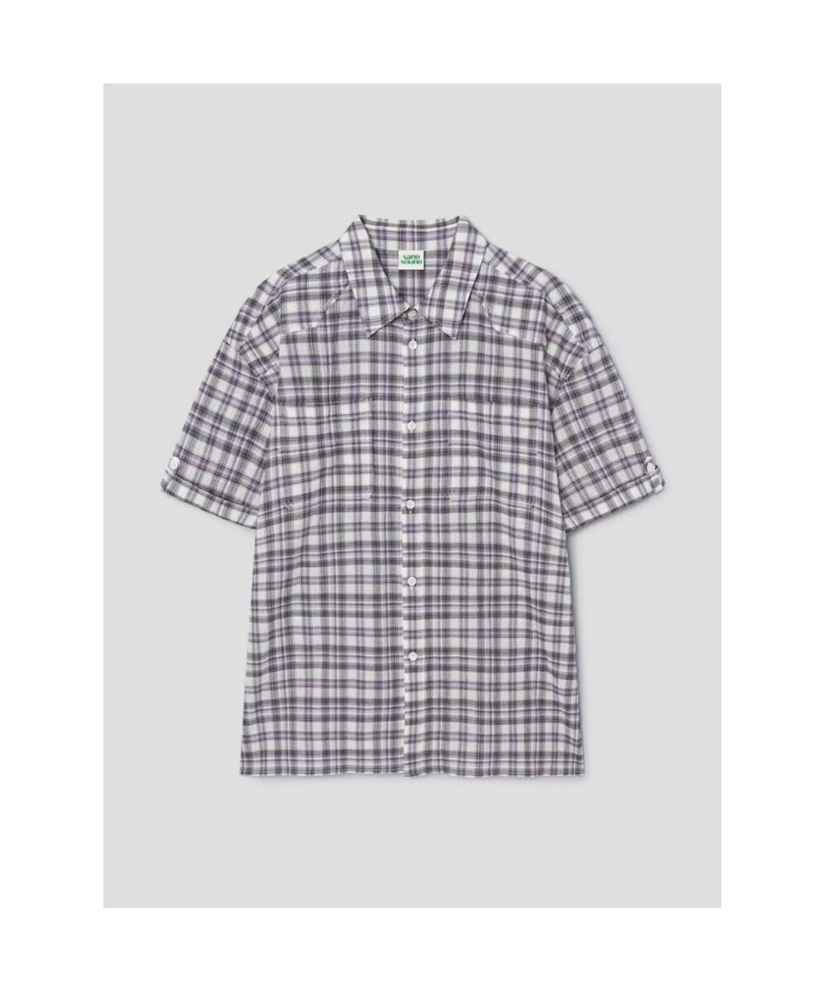 샌드 사운드(SAND SOUND) (UNISEX) 롤업 반소매 셔츠  라벤더