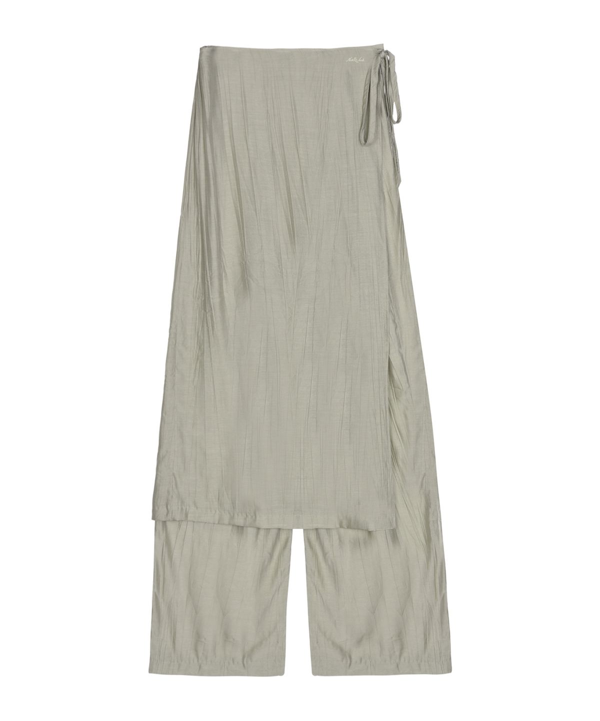 닉앤니콜(NICK&NICOLE) WRINKLE LAYERED WRAP SKIRT PANTS_KHAKI