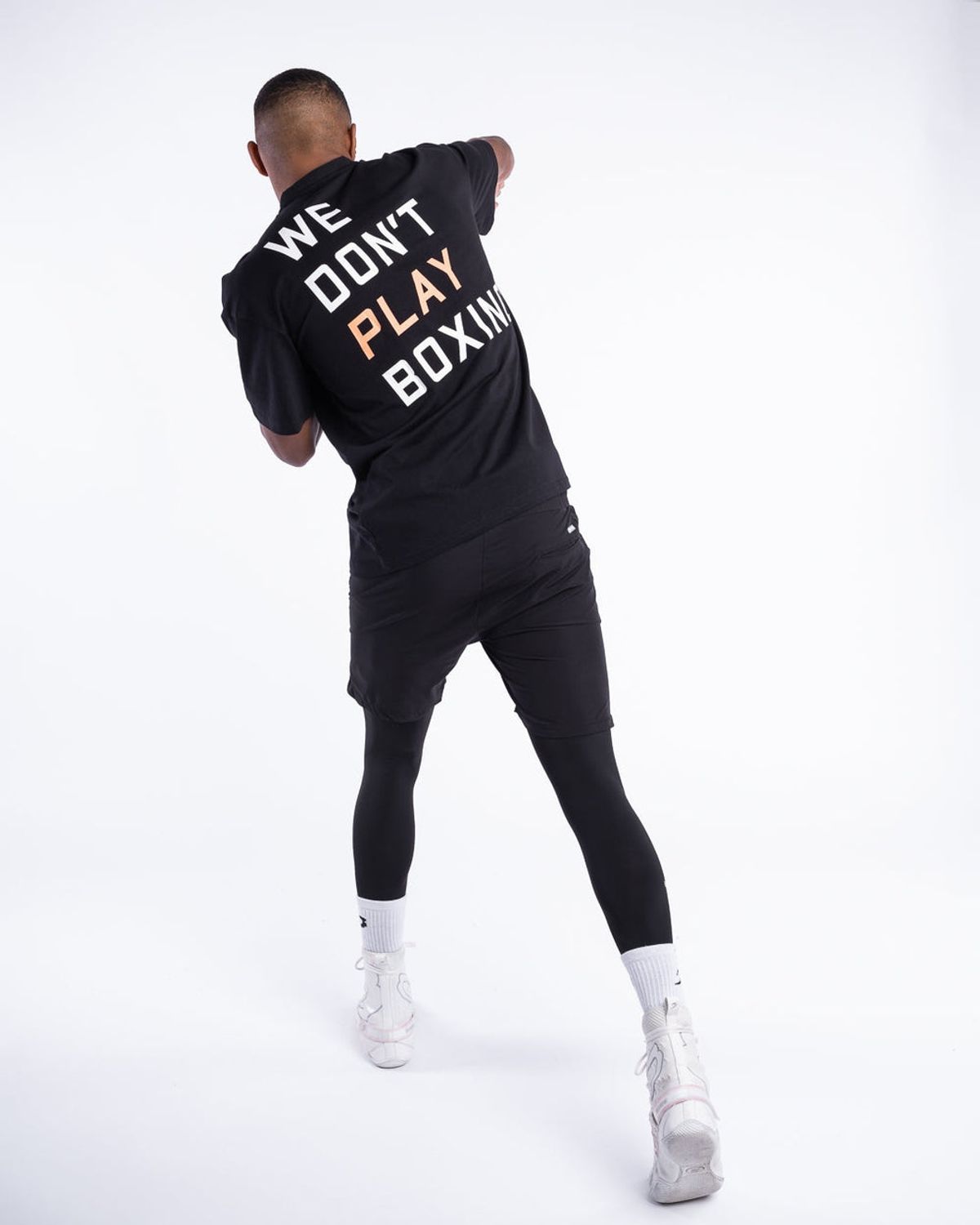복스로(BOXRAW) We Dont Play Boxing 오버사이즈 티셔츠 - 남성 M BXRW-U-WDPBT [블랙]