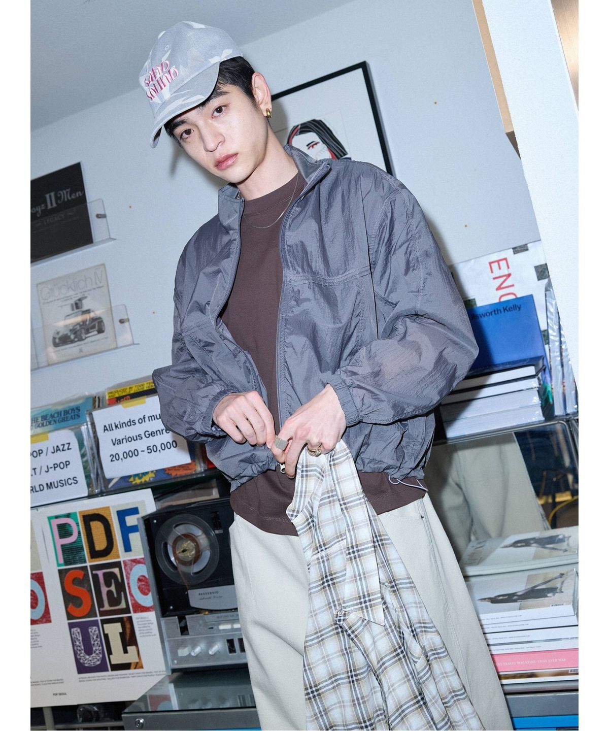 샌드 사운드(SAND SOUND) (UNISEX) 시어 라이닝 바람막이  차콜