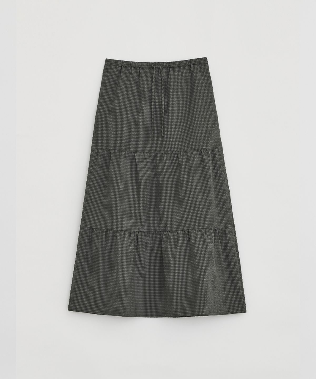 로우타이드(LOW TIDE) CHECK TIERED SKIRT [CHARCOAL]