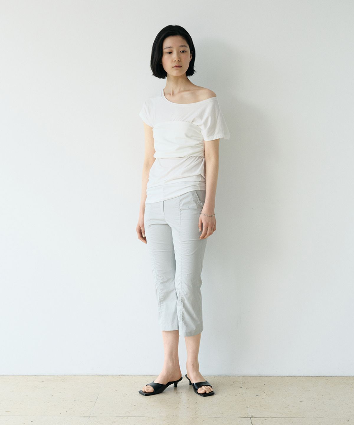 로우타이드(LOW TIDE) COTTON CAPRI PANTS [LIGHT GREY]