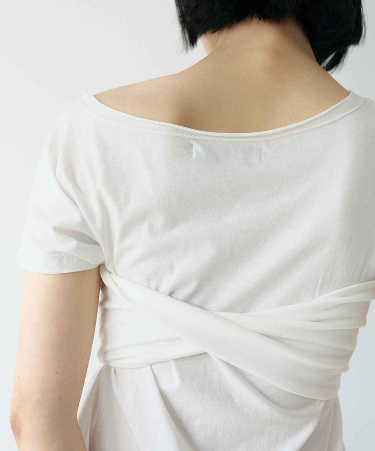 로우타이드(LOW TIDE) TUBE TOP OFF-SHOULDER T-SHIRT SET UP [WHITE]