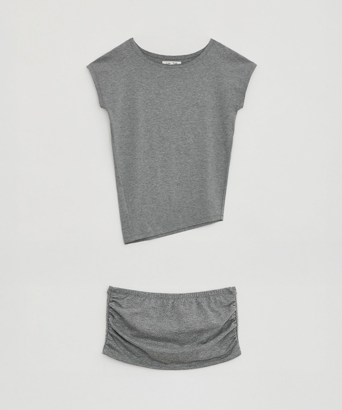 로우타이드(LOW TIDE) TUBE TOP OFF-SHOULDER T-SHIRT SET UP [GREY]