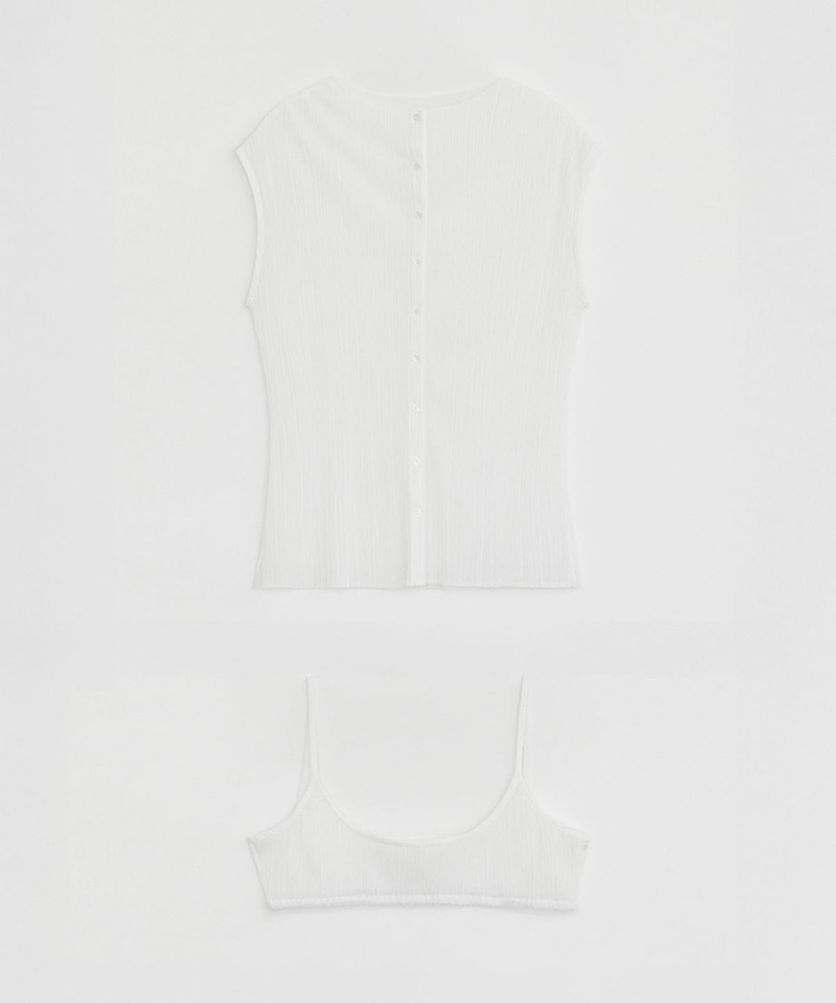 로우타이드(LOW TIDE) PLEATS BUSTIER SET UP [WHITE]