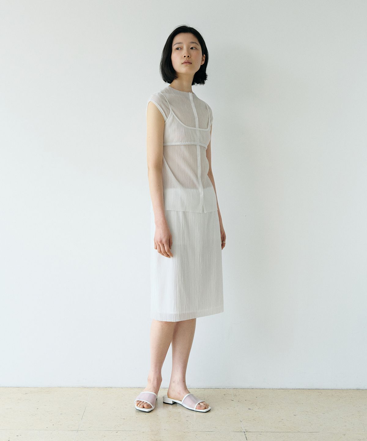 로우타이드(LOW TIDE) PLEATS BUSTIER SET UP [WHITE]