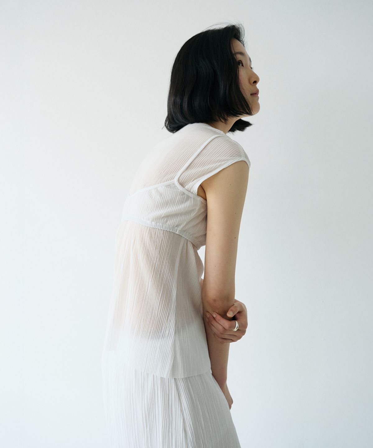 로우타이드(LOW TIDE) PLEATS BUSTIER SET UP [WHITE]