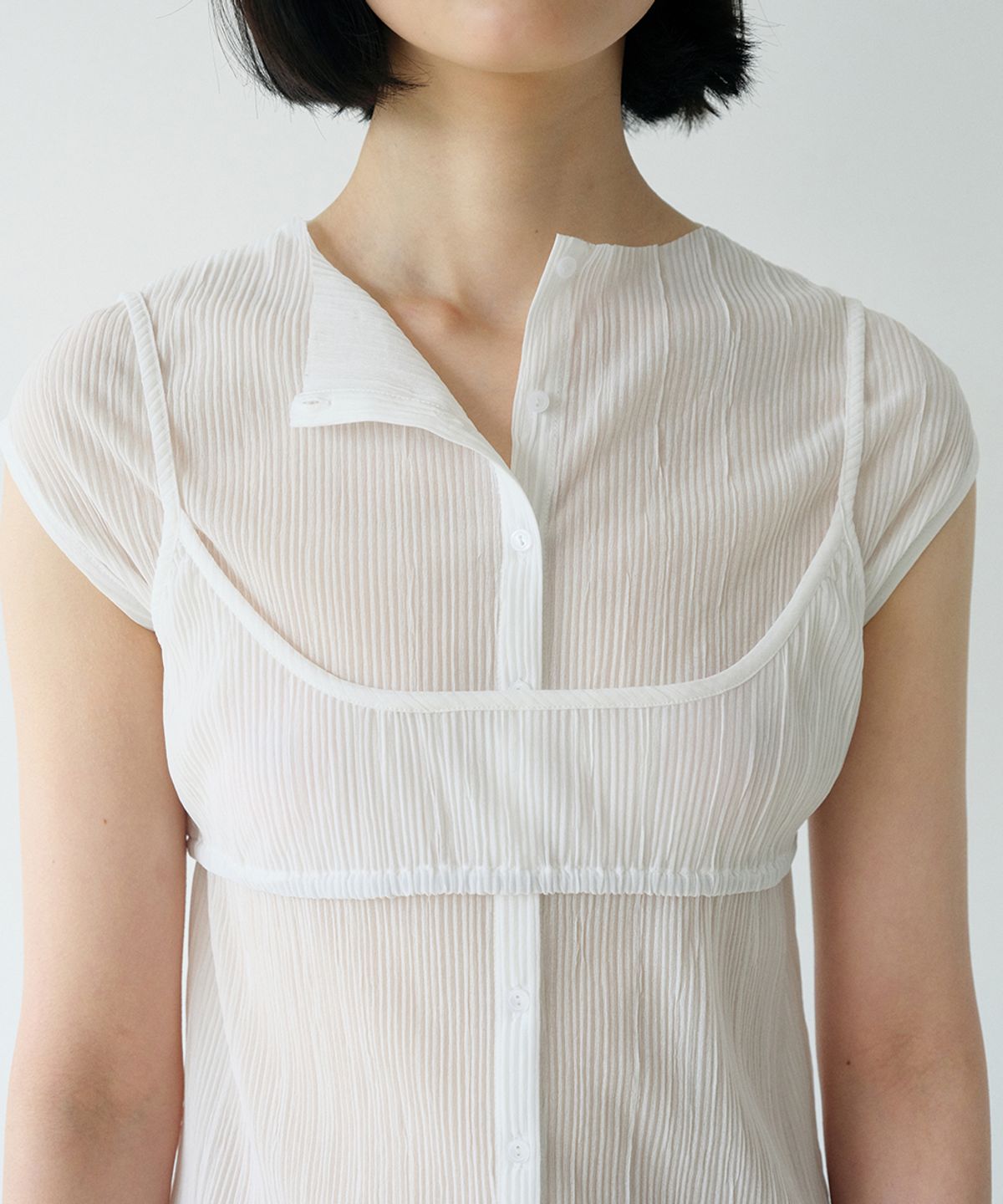 로우타이드(LOW TIDE) PLEATS BUSTIER SET UP [WHITE]