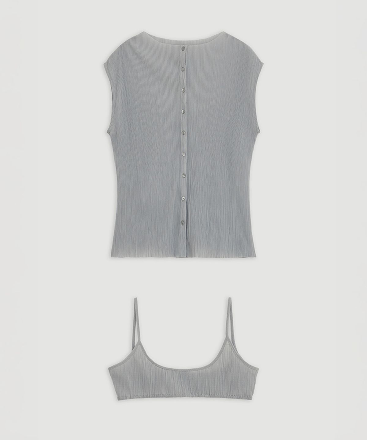 로우타이드(LOW TIDE) PLEATS BUSTIER SET UP [GREY]