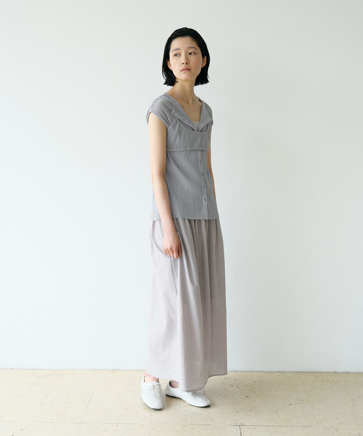 로우타이드(LOW TIDE) PLEATS BUSTIER SET UP [GREY]