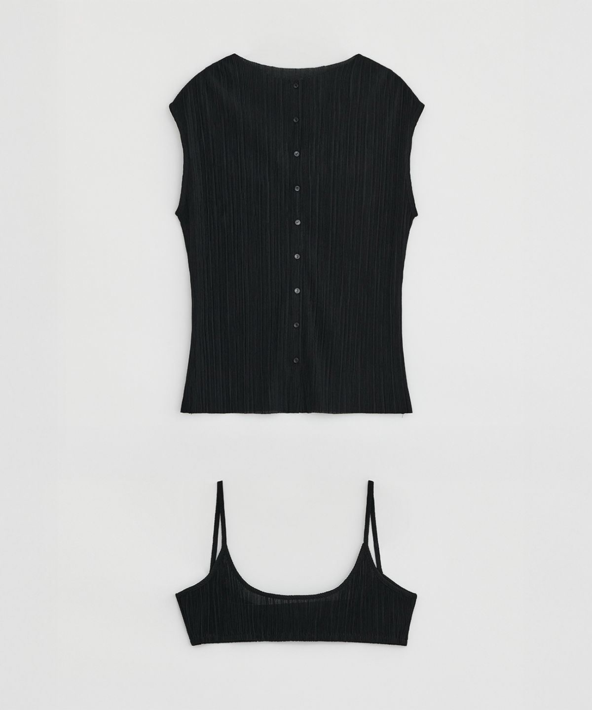 로우타이드(LOW TIDE) PLEATS BUSTIER SET UP [BLACK]