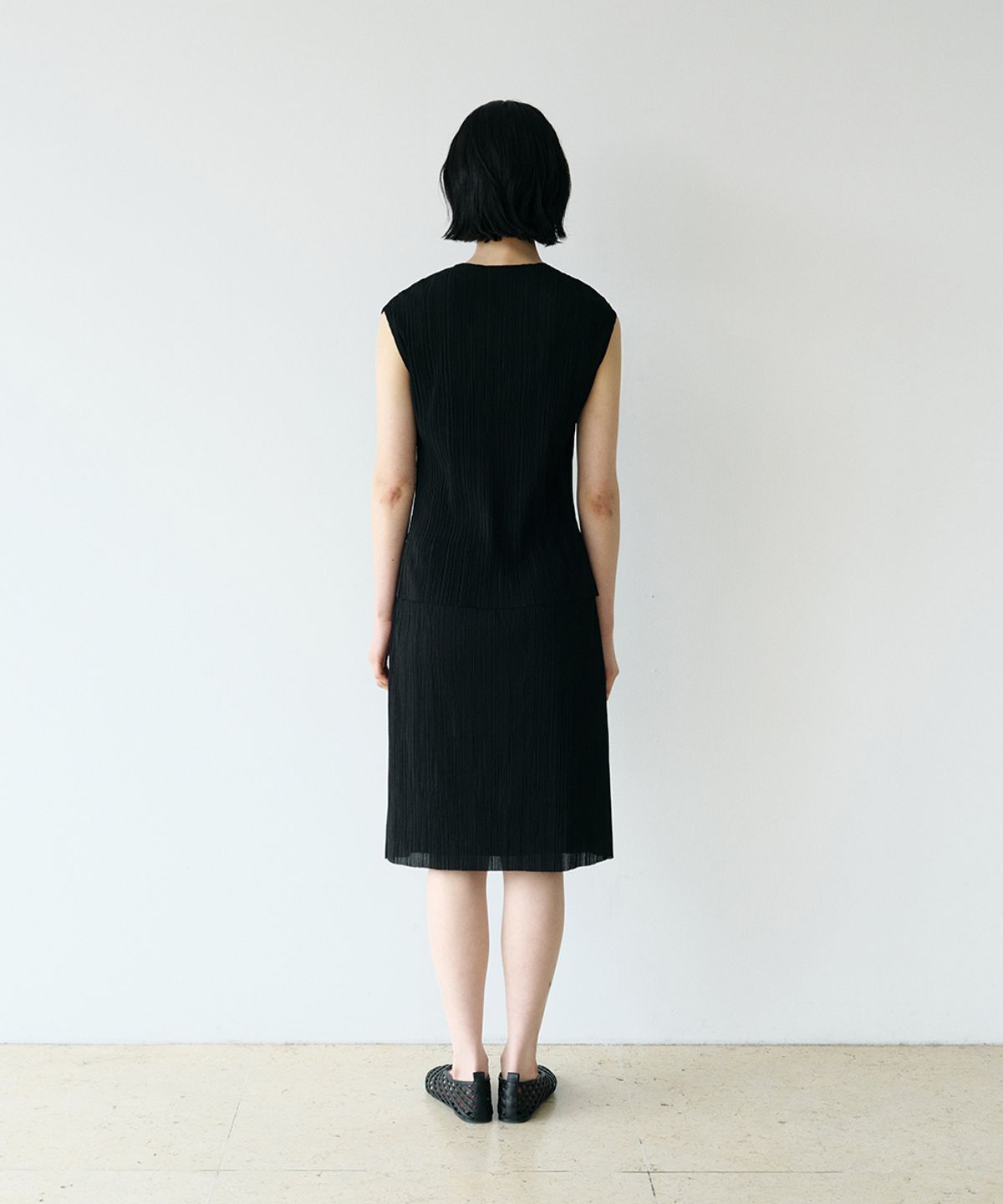 로우타이드(LOW TIDE) PLEATS BUSTIER SET UP [BLACK]