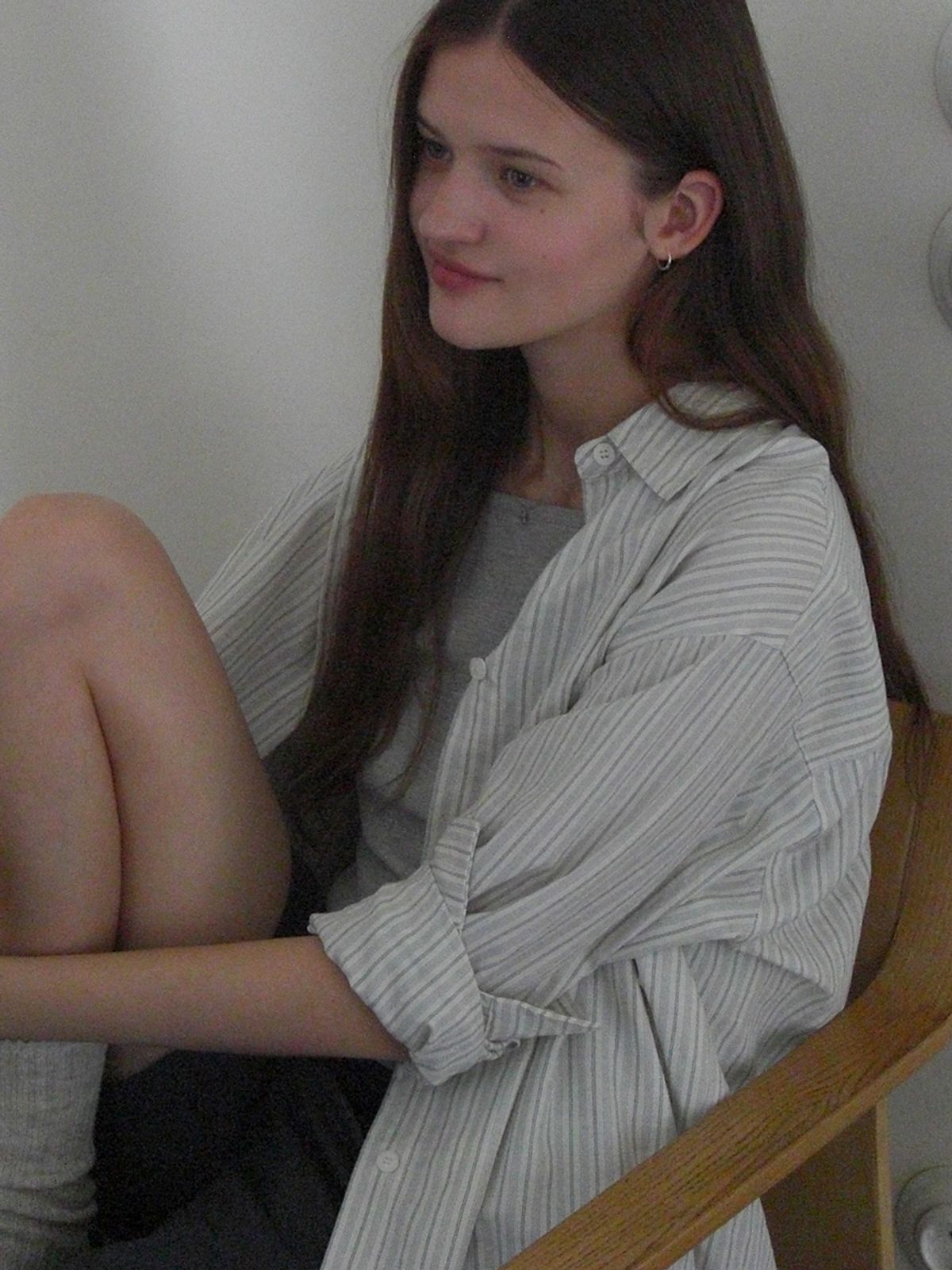 더미튼(THEMITTEN) Nous overfit shirt (blue stripe)
