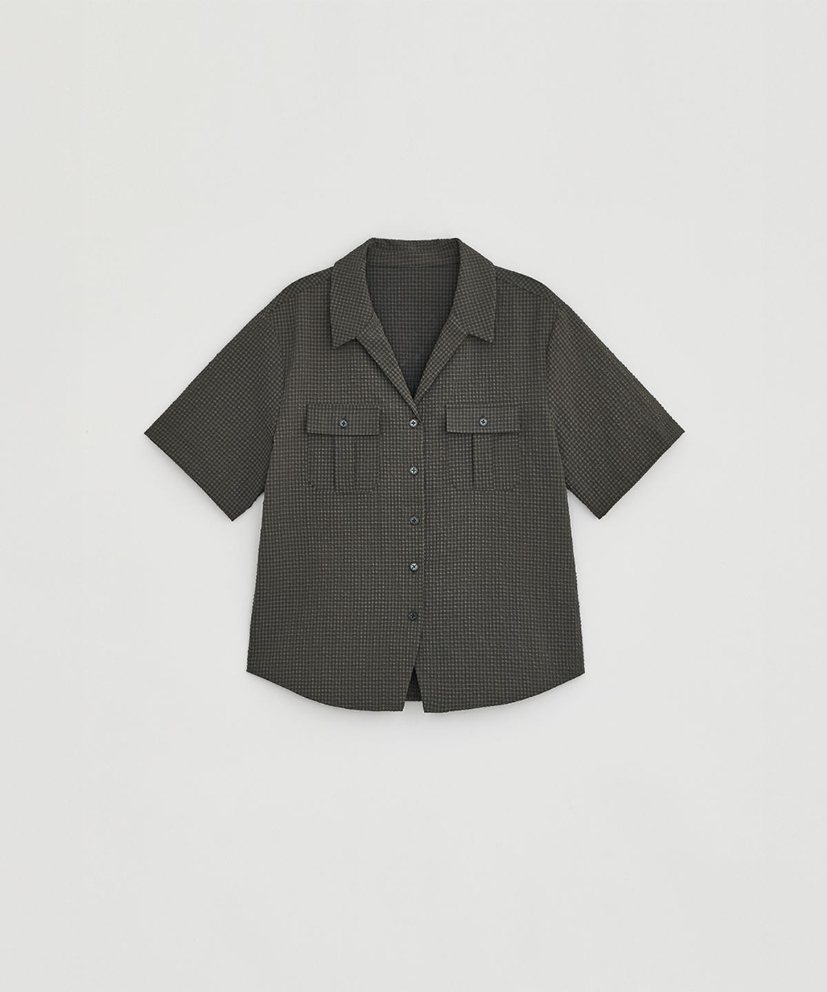 로우타이드(LOW TIDE) CHECK HALF SLEEVE SHIRT [CHARCOAL]