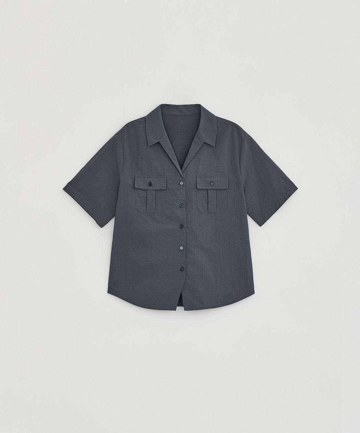 로우타이드(LOW TIDE) CHECK HALF SLEEVE SHIRT [NAVY]