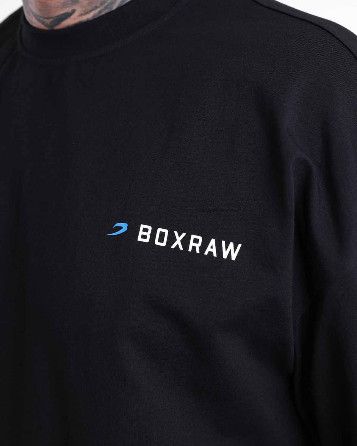 복스로(BOXRAW) We Dont Play Boxing 오버사이즈 티셔츠 - 남성 M BXRW-U-WDPBT [블랙/블루]