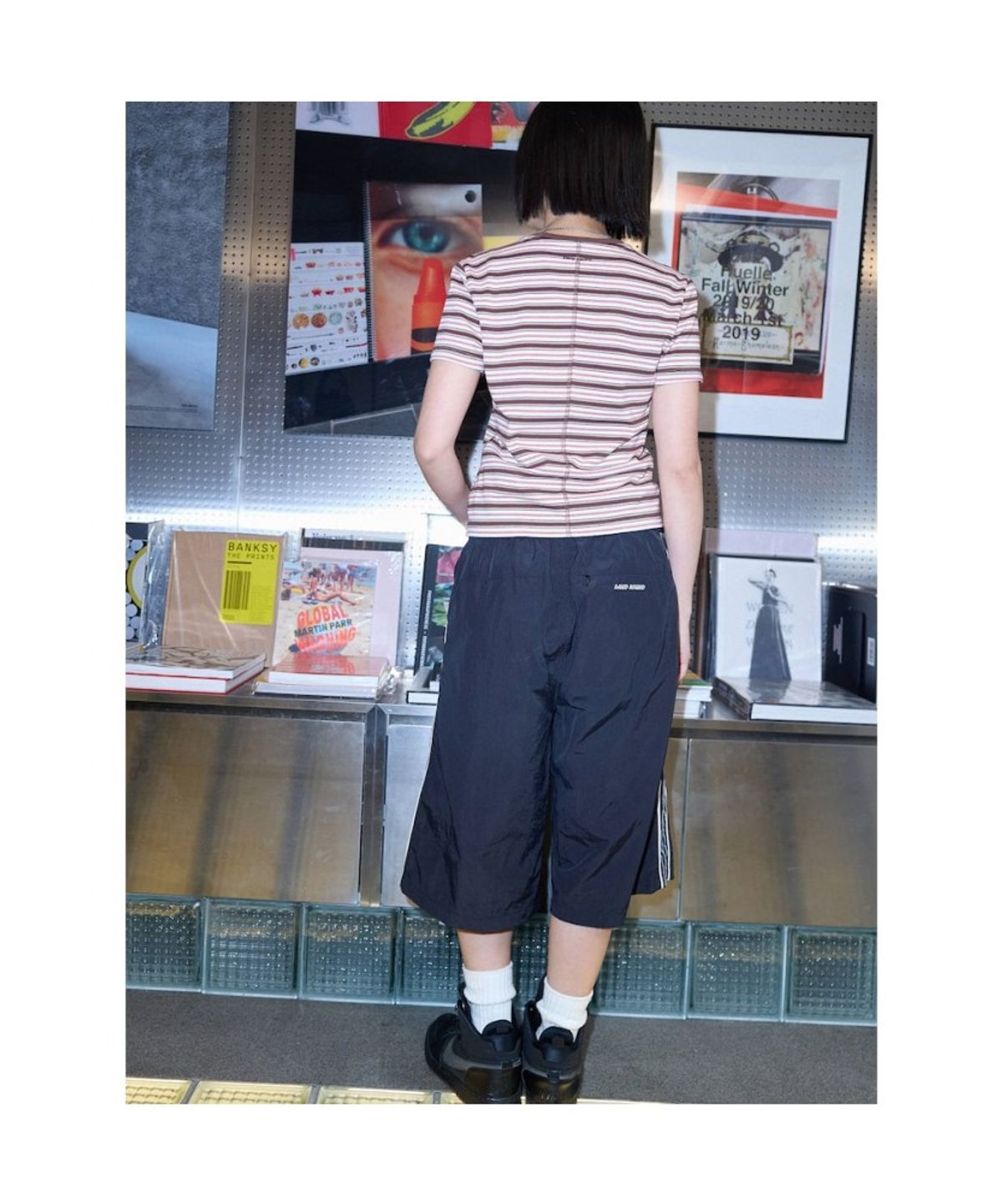 샌드 사운드(SAND SOUND) (UNISEX) 화섬 버뮤다 밴딩 숏츠  블랙