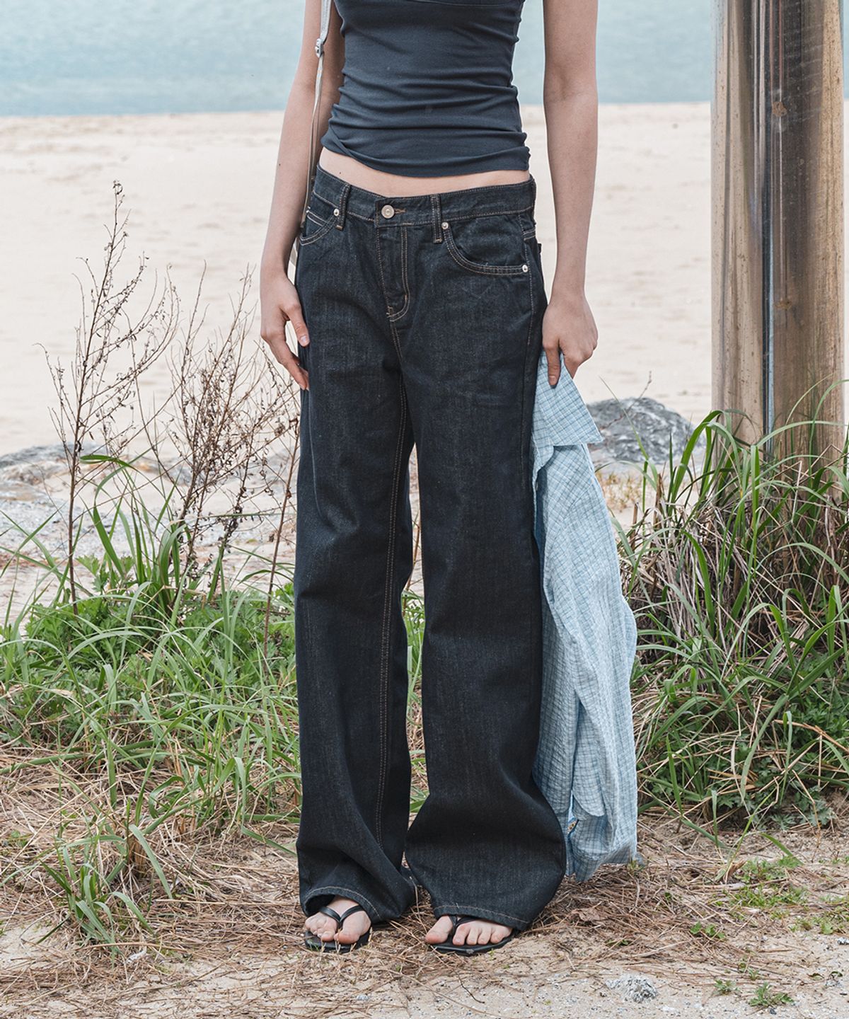 108파운드(108POUND) Classic Wide Jean_Nonfade indigo