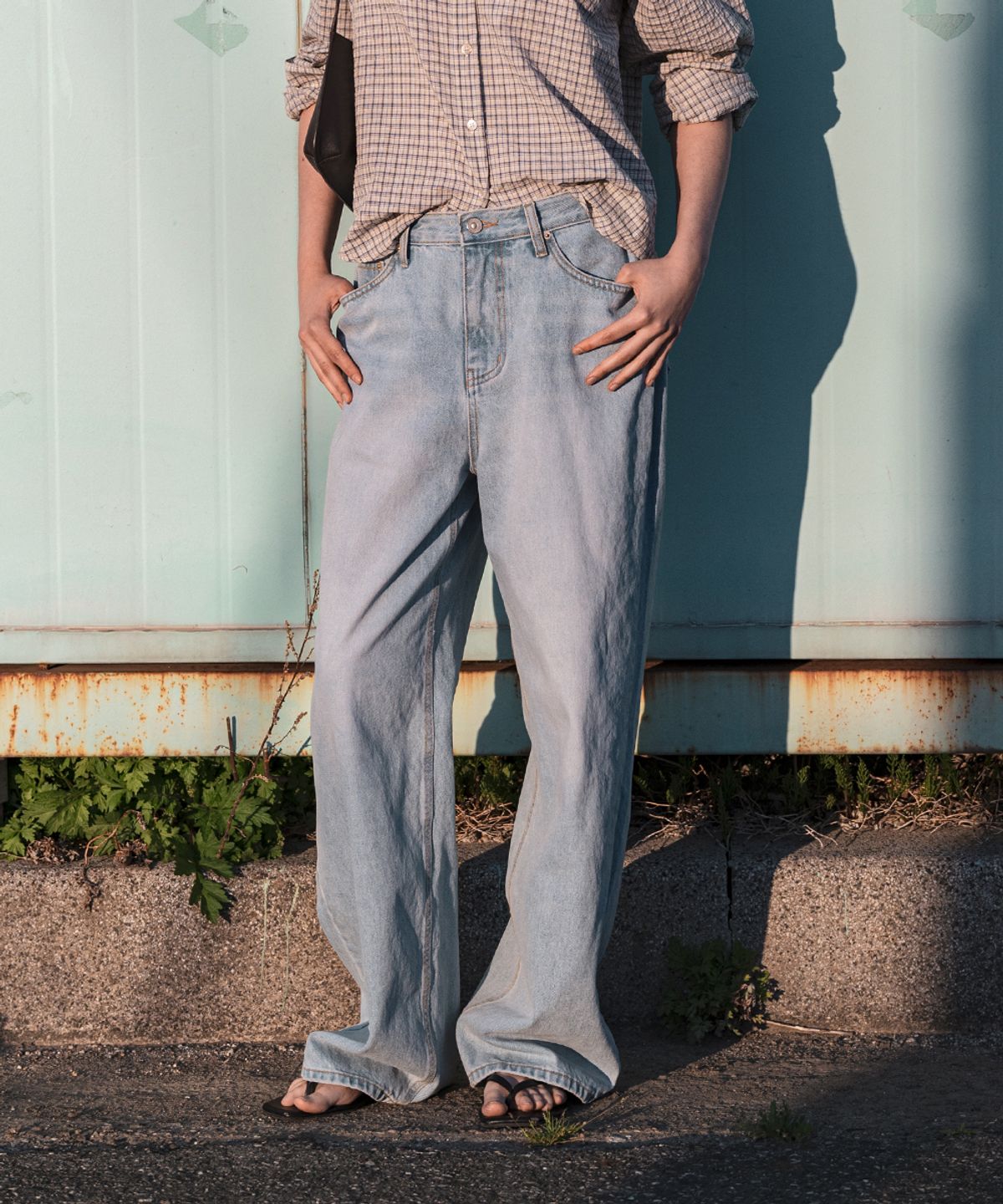 108파운드(108POUND) Classic Wide Jean_Light blue