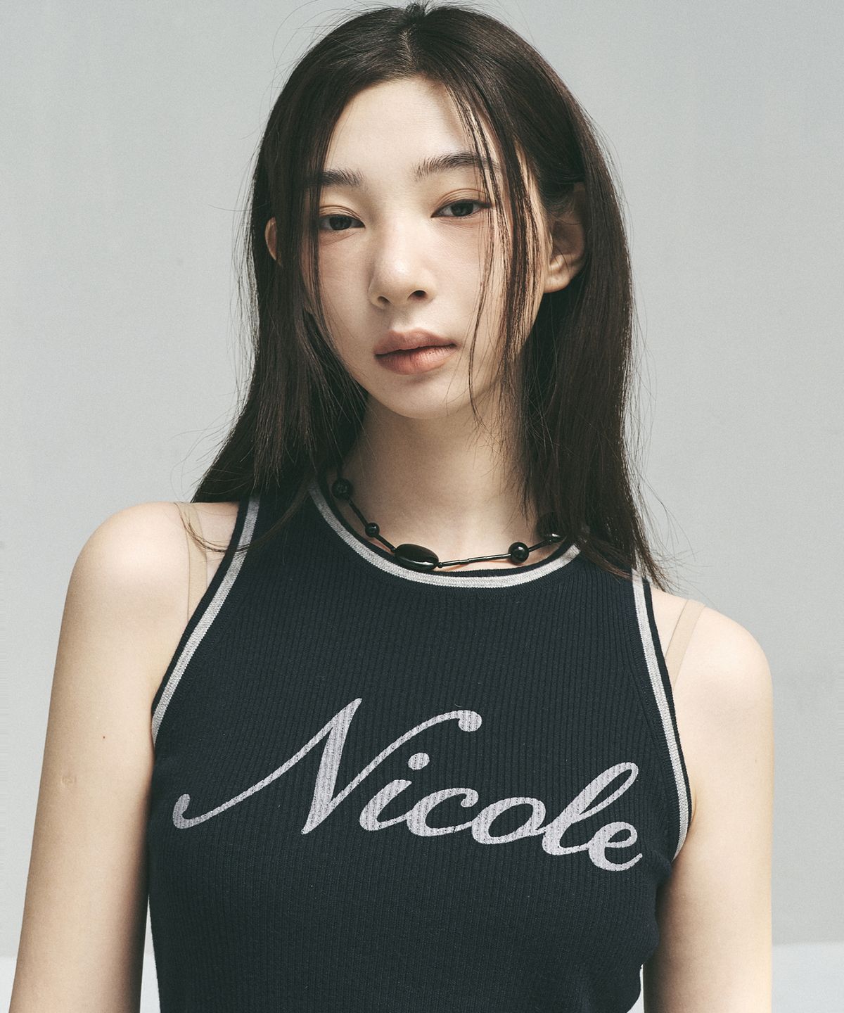 닉앤니콜(NICK&NICOLE) NICOLE RIBBED SLEEVELESS TOP_NAVY