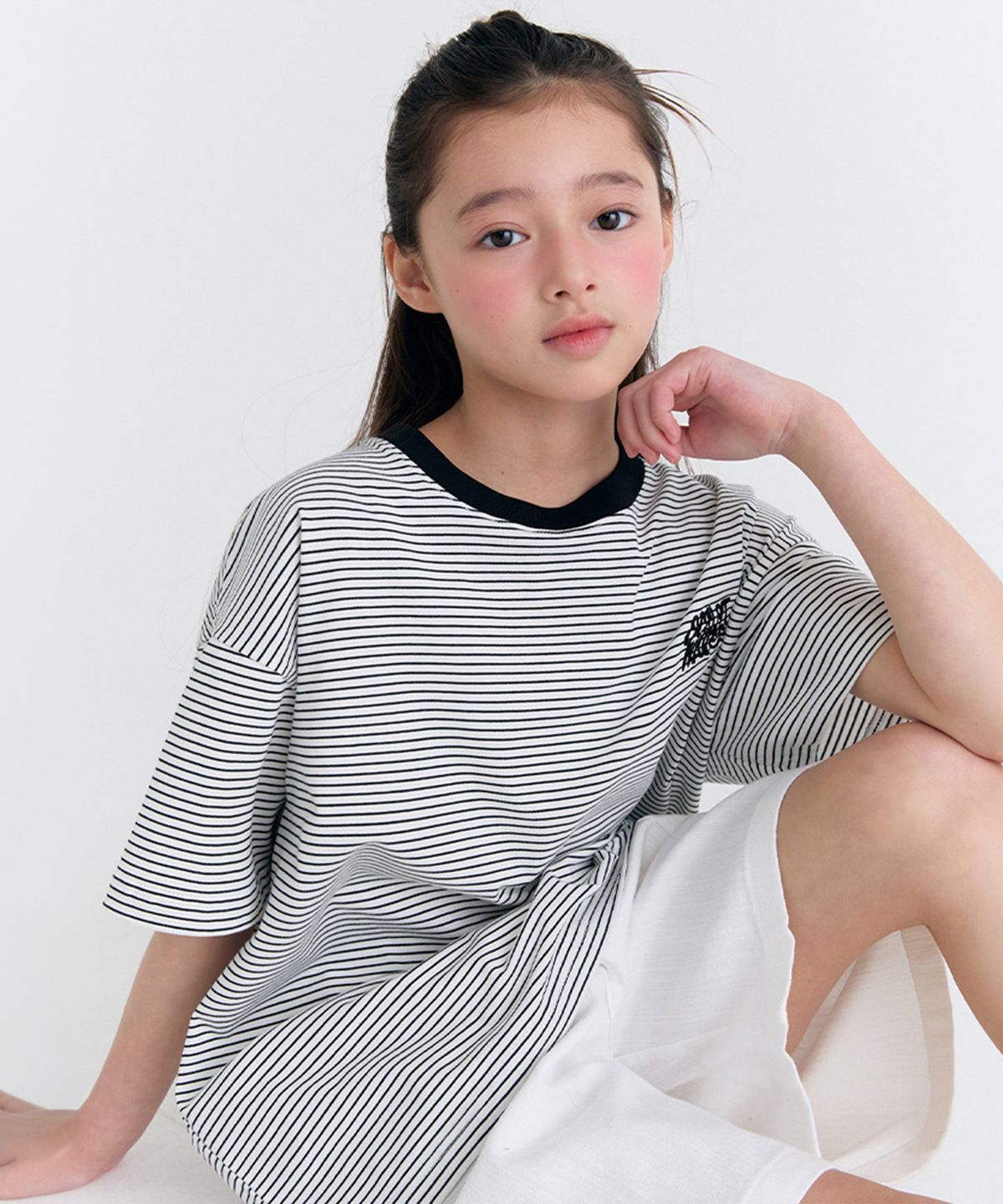 오실롯 주니어(OCELOT JUNIOR) G2 파인 스트라이프 반팔 (화이트)