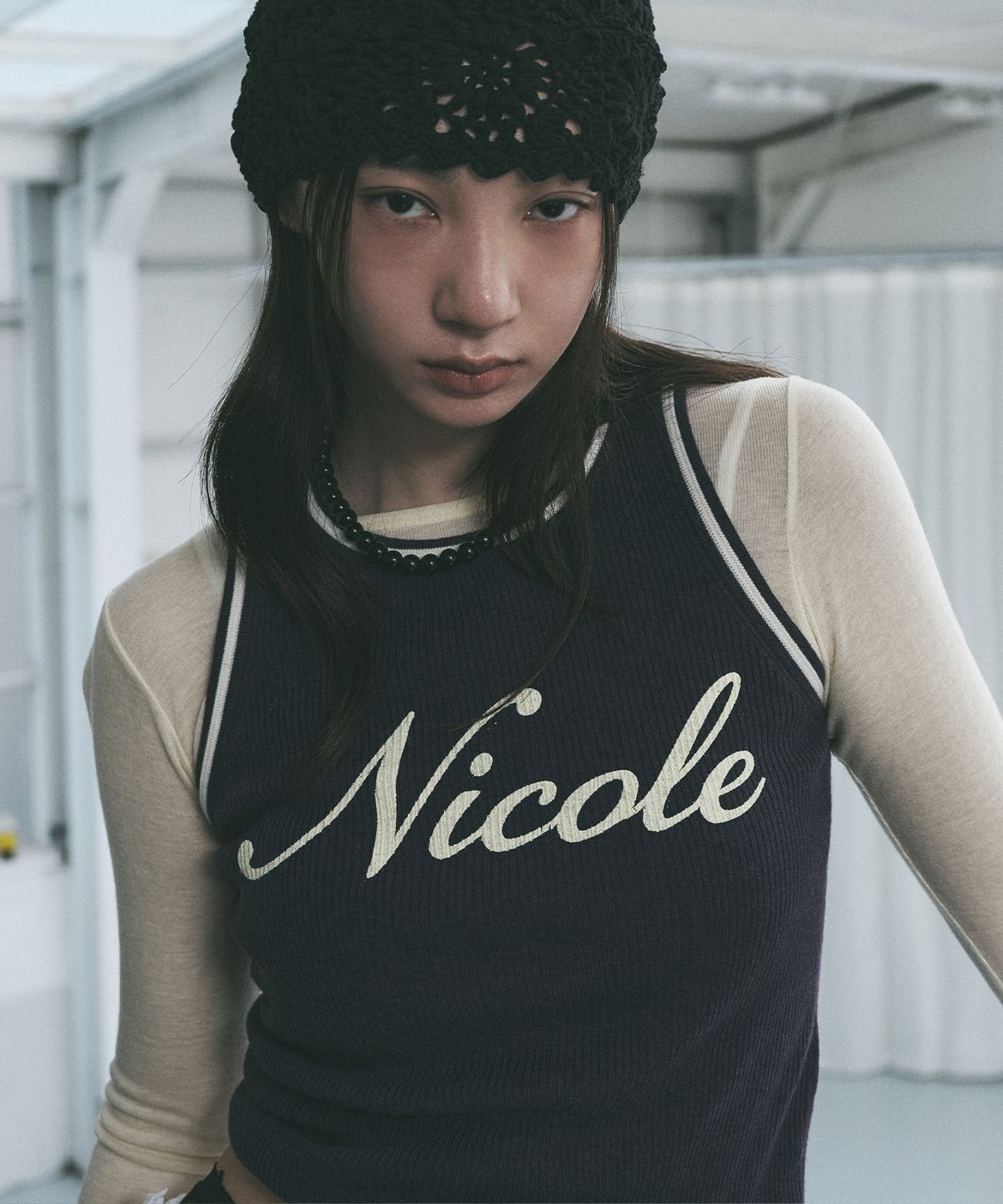 닉앤니콜(NICK&NICOLE) NICOLE RIBBED SLEEVELESS TOP_PURPLE