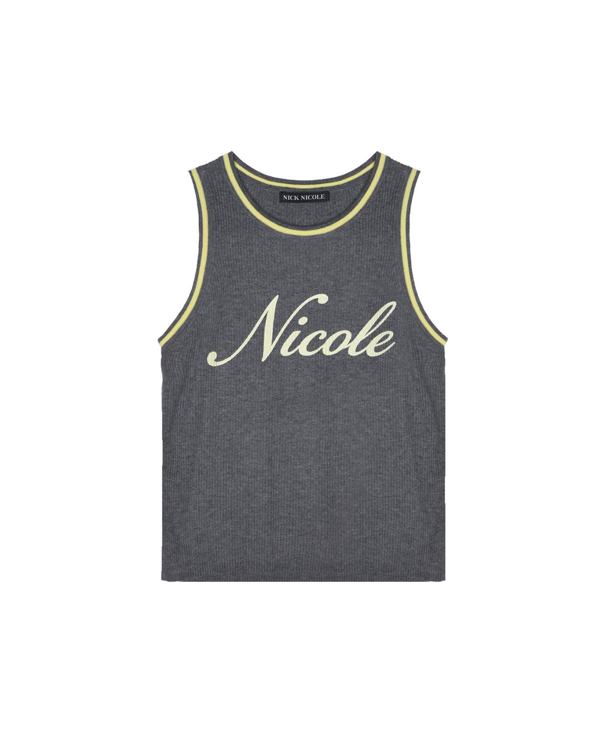 닉앤니콜(NICK&NICOLE) NICOLE RIBBED SLEEVELESS TOP_CHARCOAL