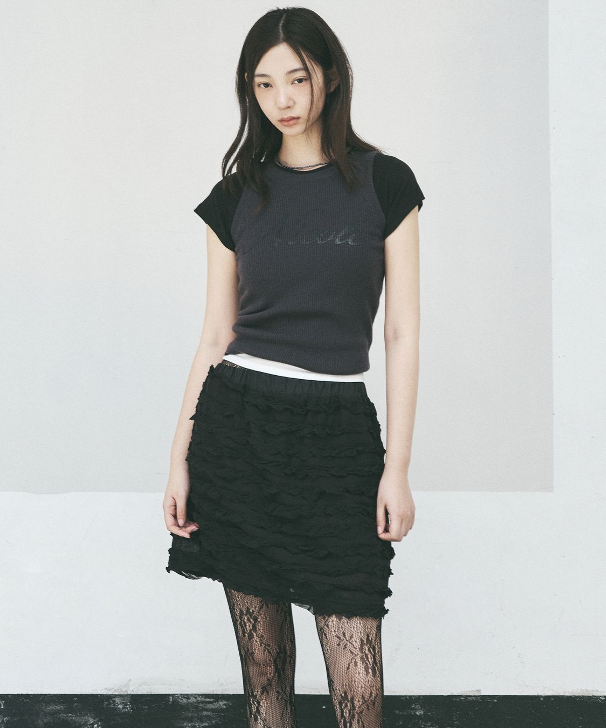 닉앤니콜(NICK&NICOLE) NICOLE RIBBED SLEEVELESS TOP_DEEP CHARCOAL