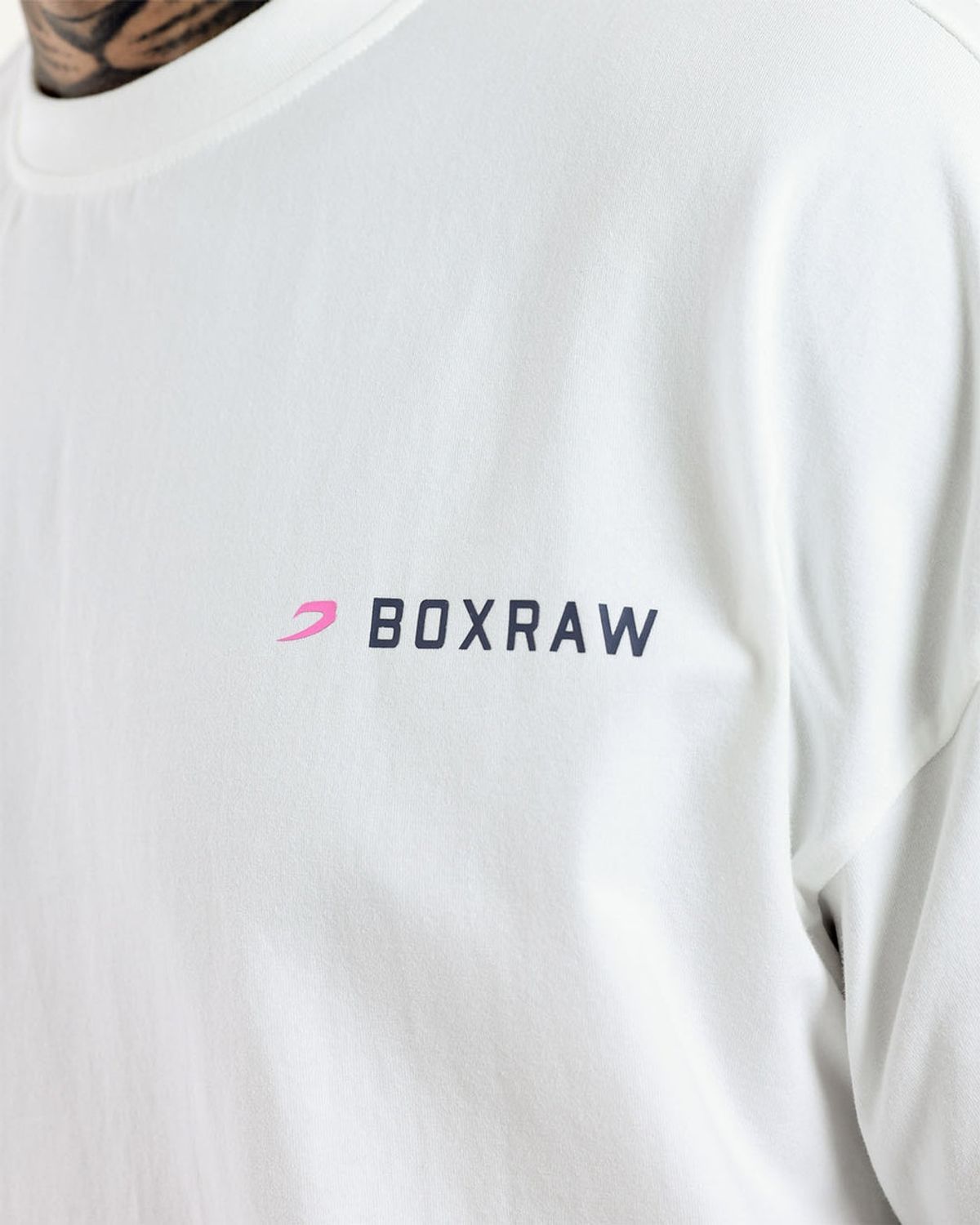 복스로(BOXRAW) We Dont Play Boxing 오버사이즈 티셔츠 - 남성 M BXRW-U-WDPBT [화이트/핑크]