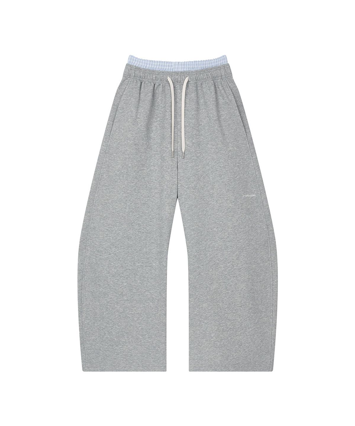 로타입(ROUGHTYPE) Checkered Double Layered Sweatpants - Gray